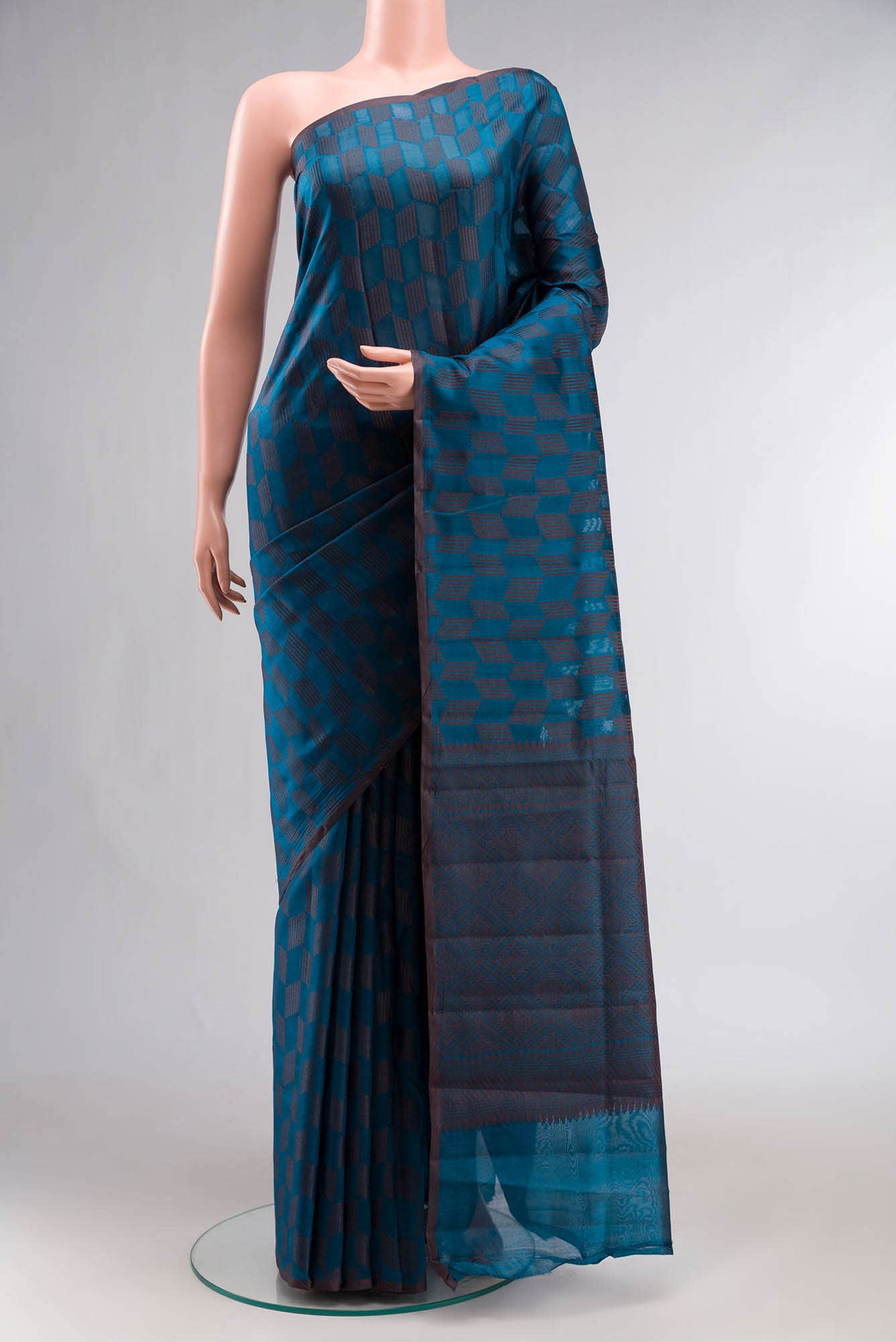 Blue Banarasi Raw Silk Saree