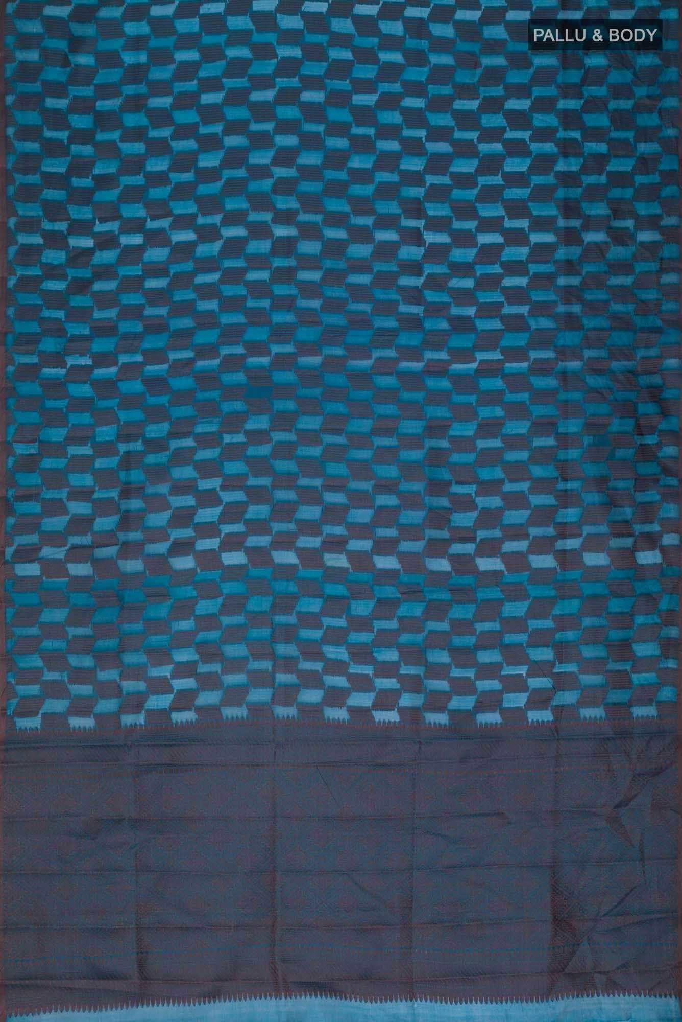 Blue Banarasi Raw Silk Saree