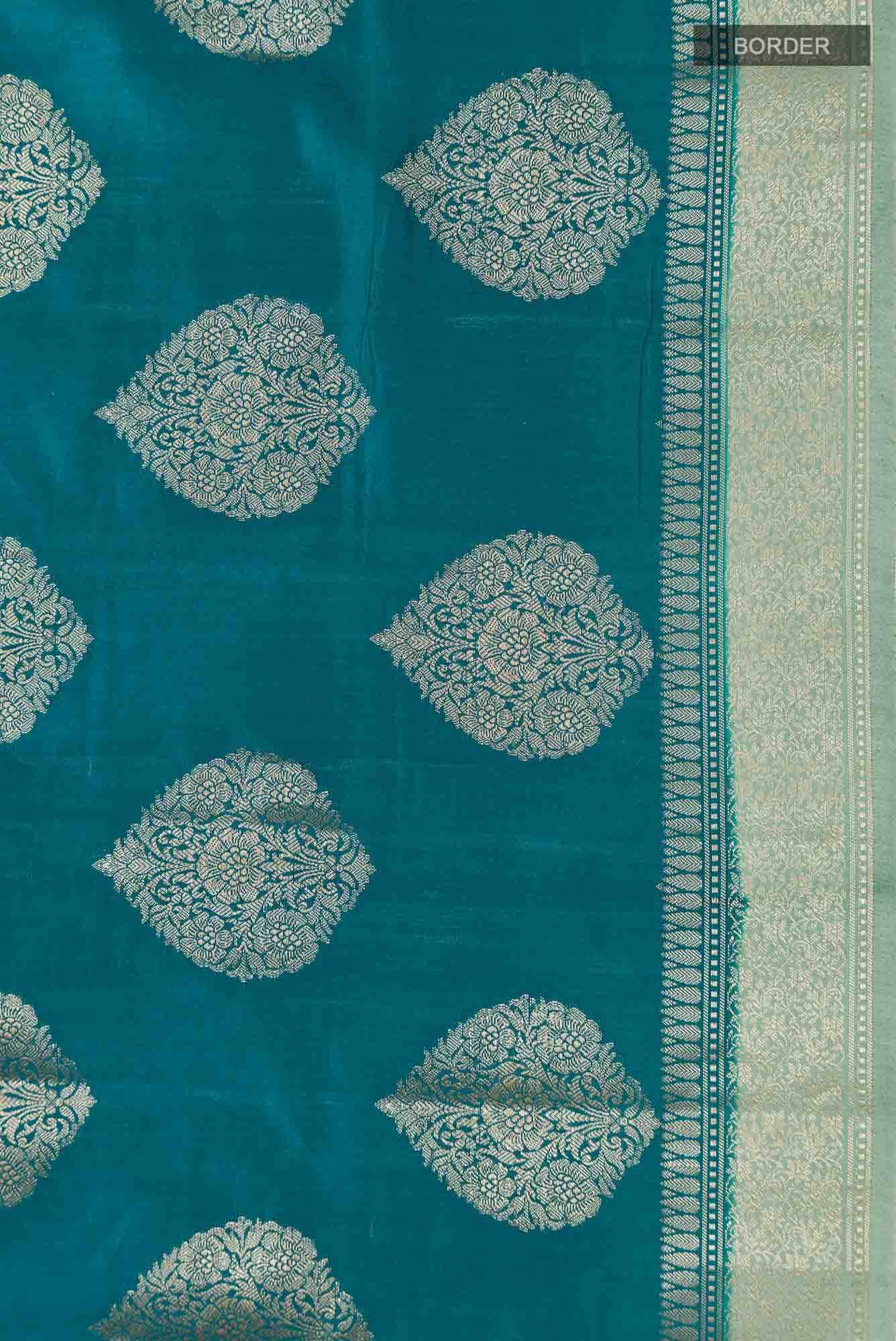 Blue Banarasi Raw Silk Saree