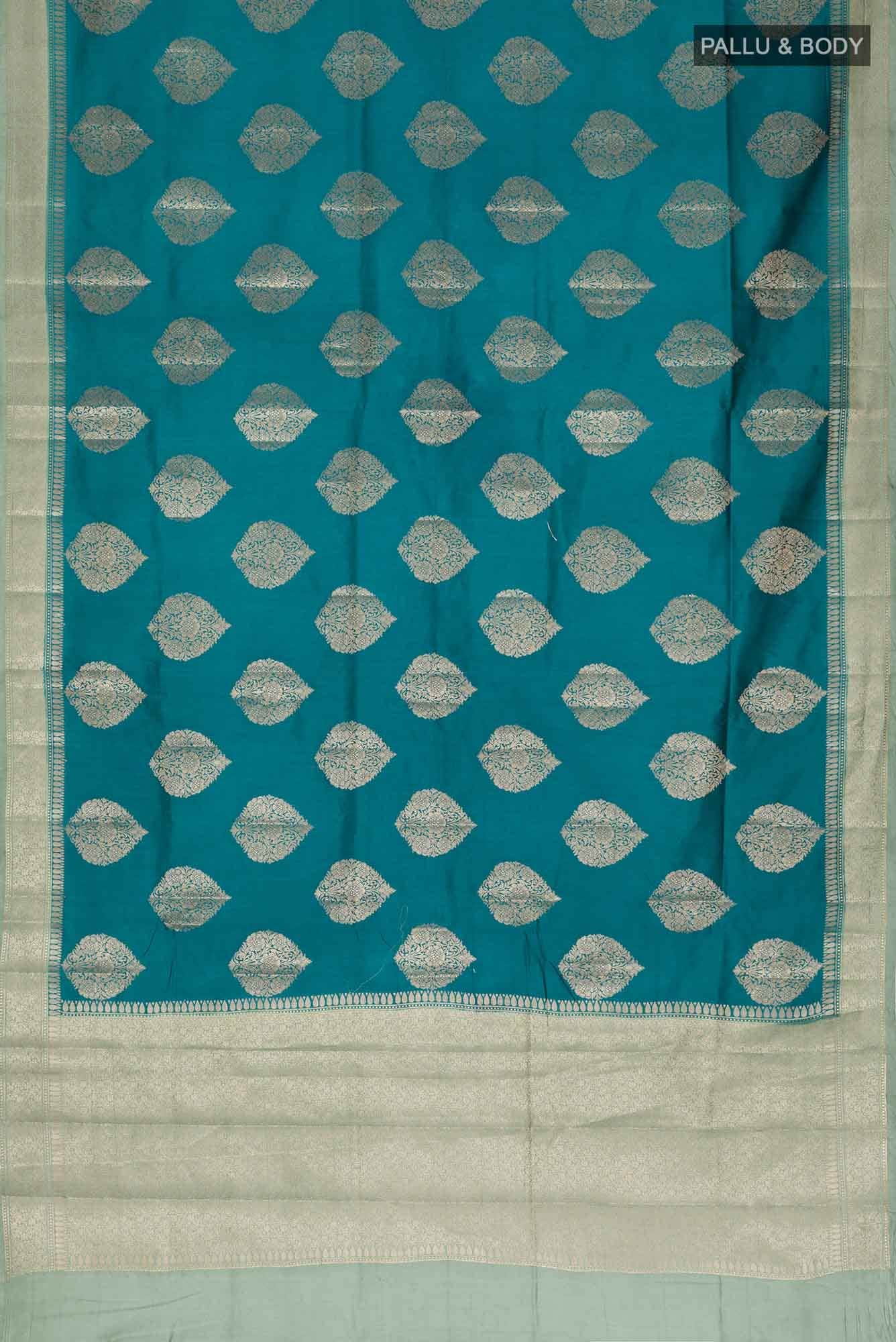 Blue Banarasi Raw Silk Saree