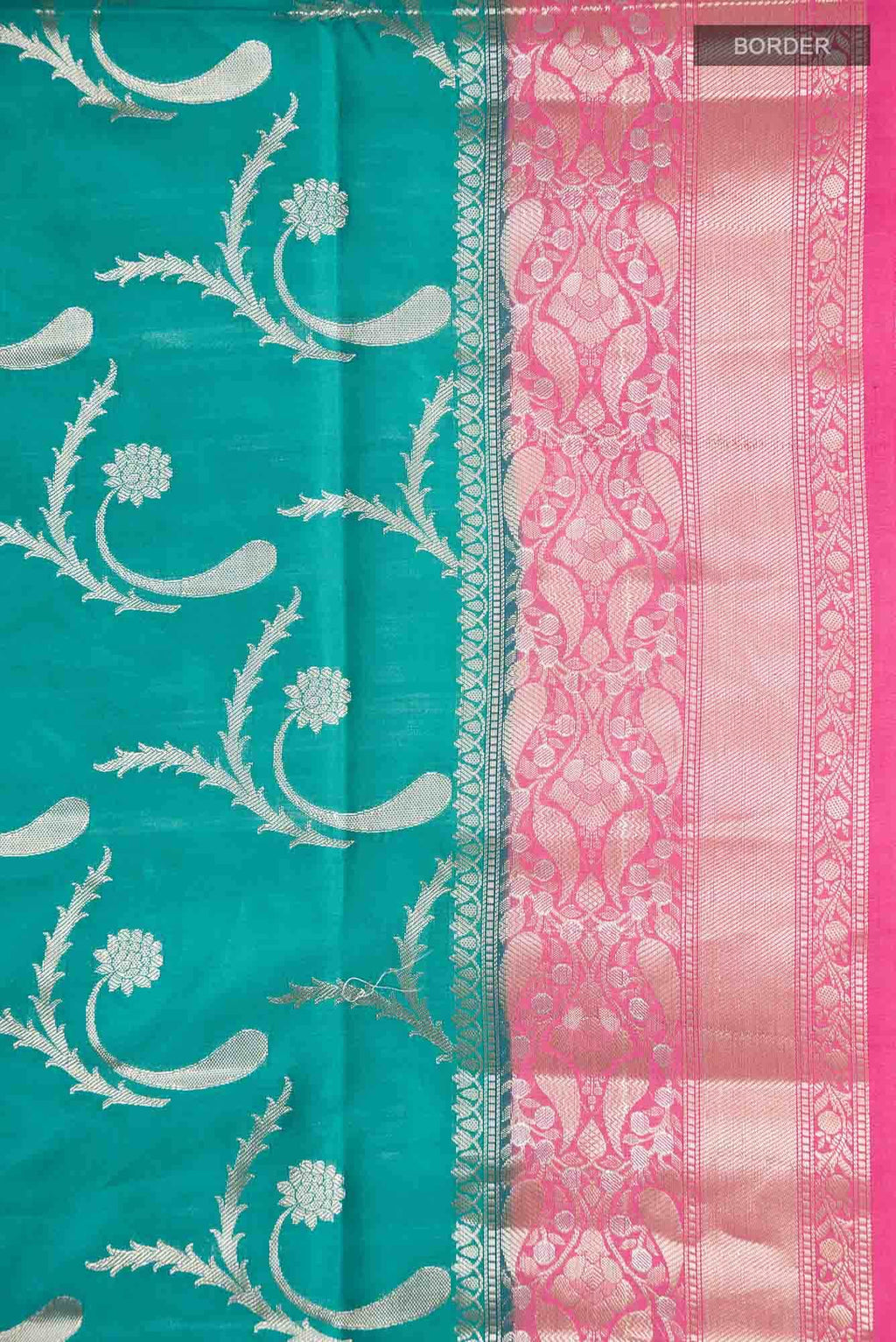 Green Banarasi Raw Silk Saree