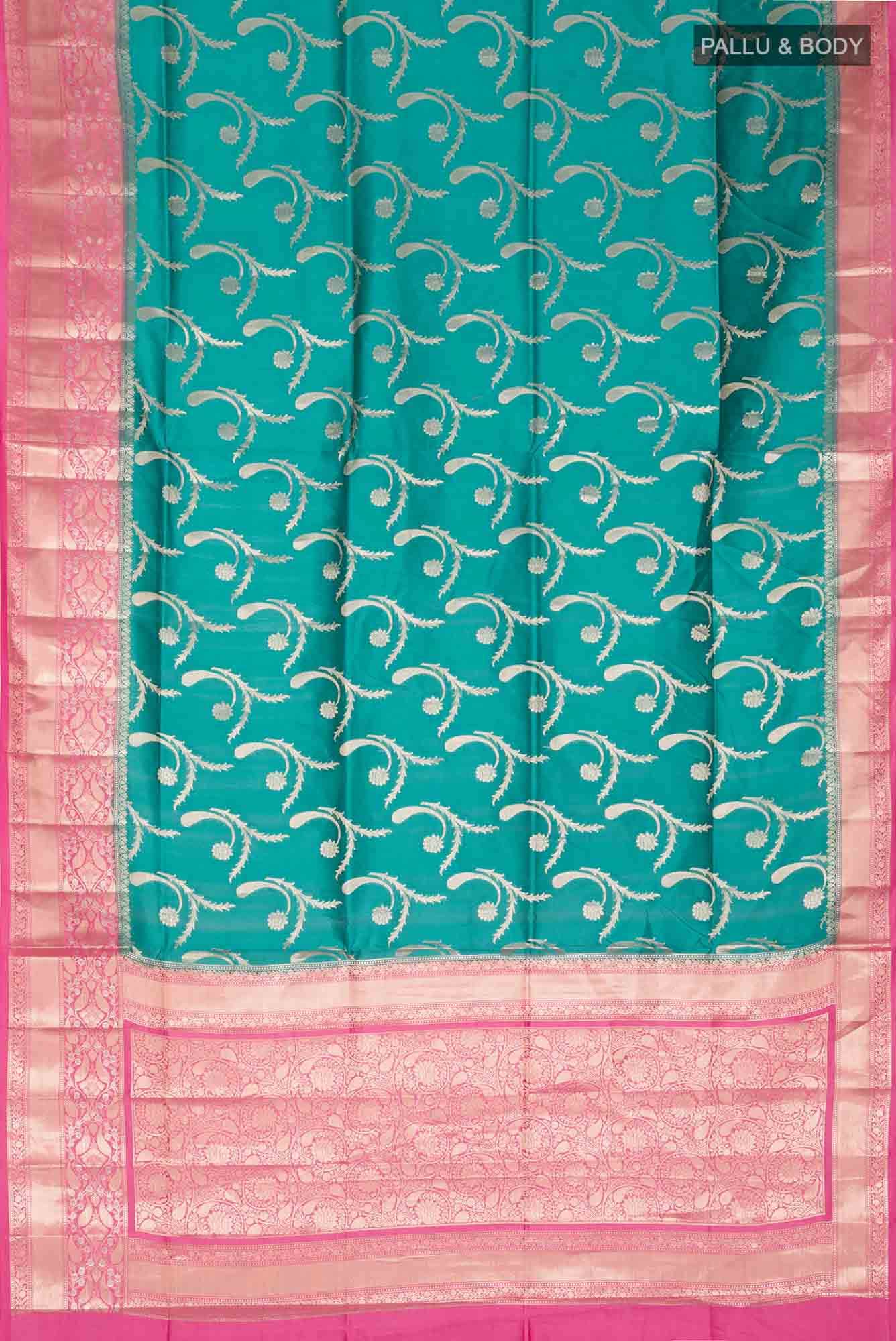 Green Banarasi Raw Silk Saree