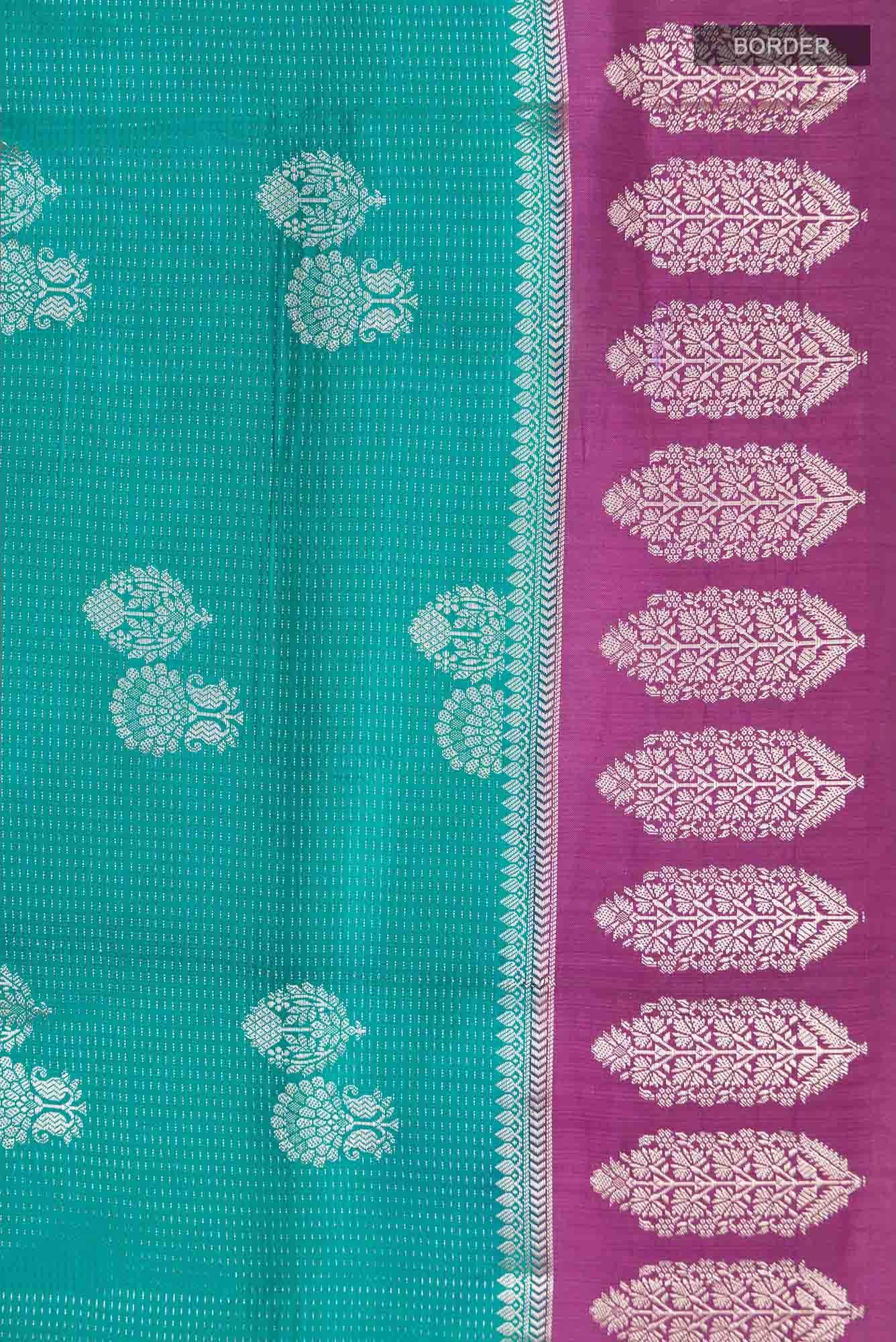 Blue Banarasi Raw Silk Saree