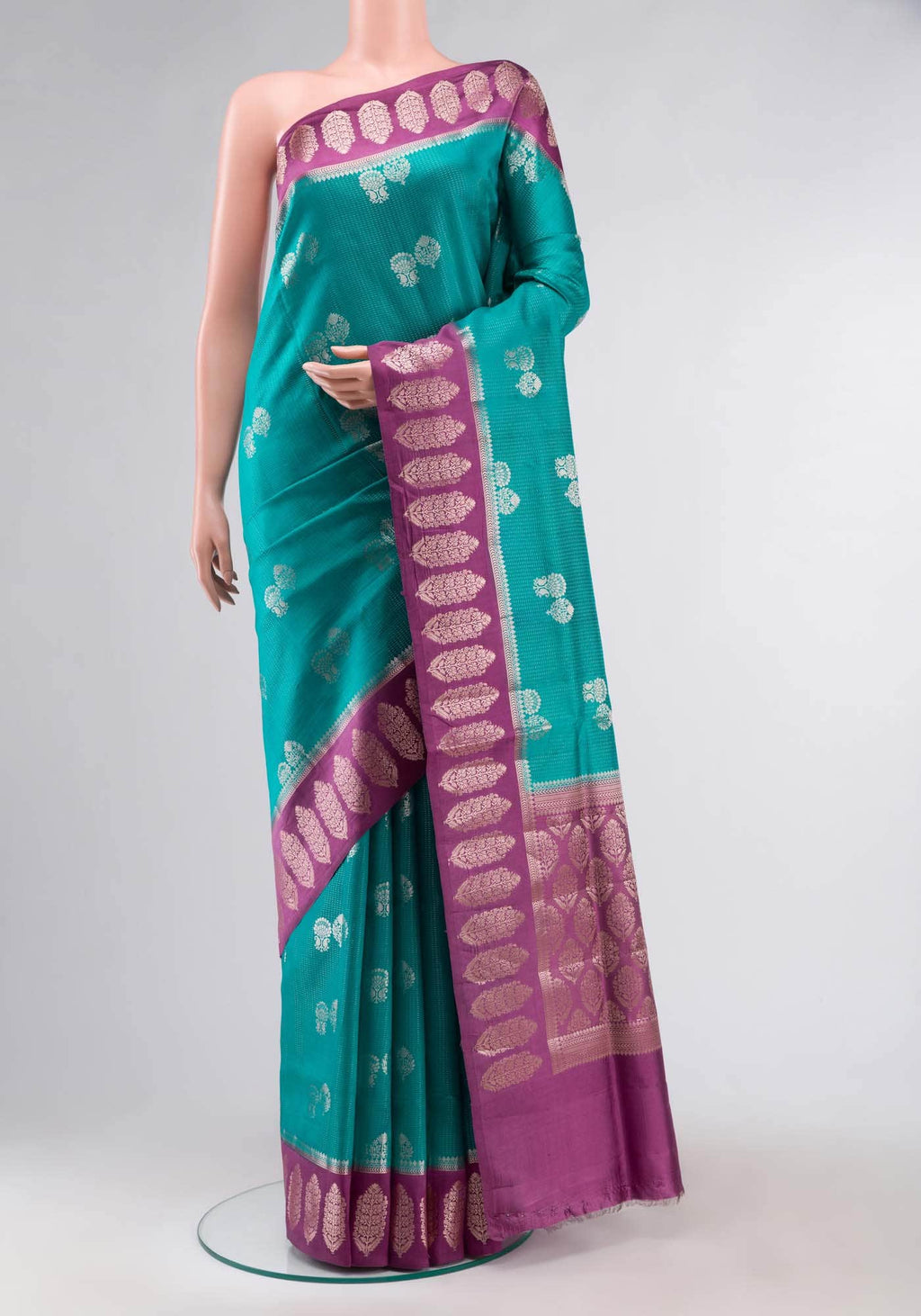 Blue Banarasi Raw Silk Saree