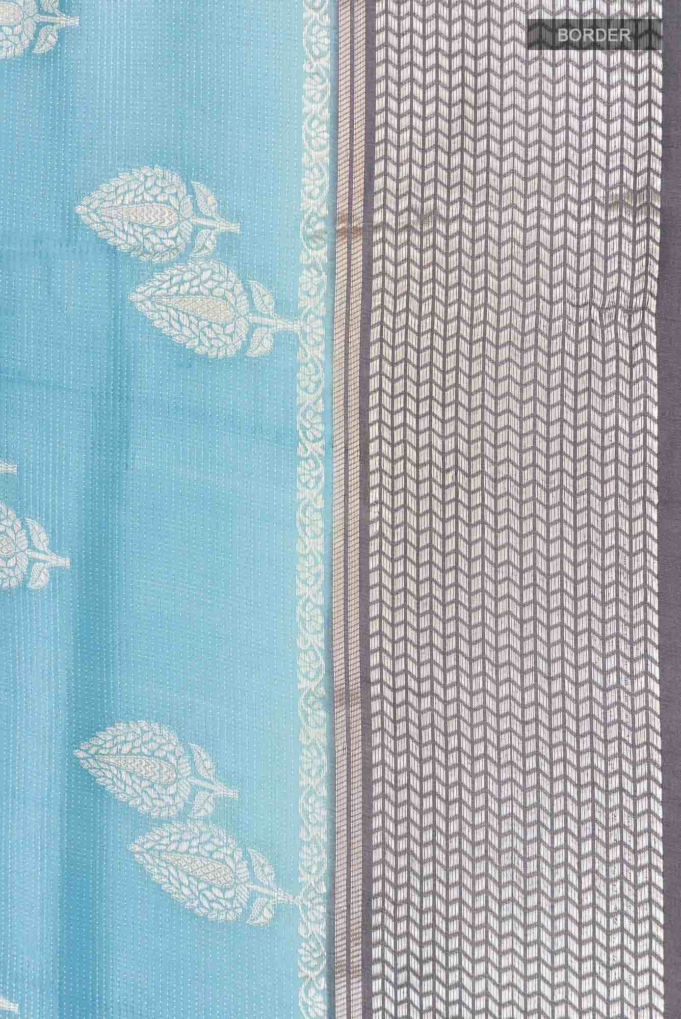Blue Banarasi Raw Silk Saree