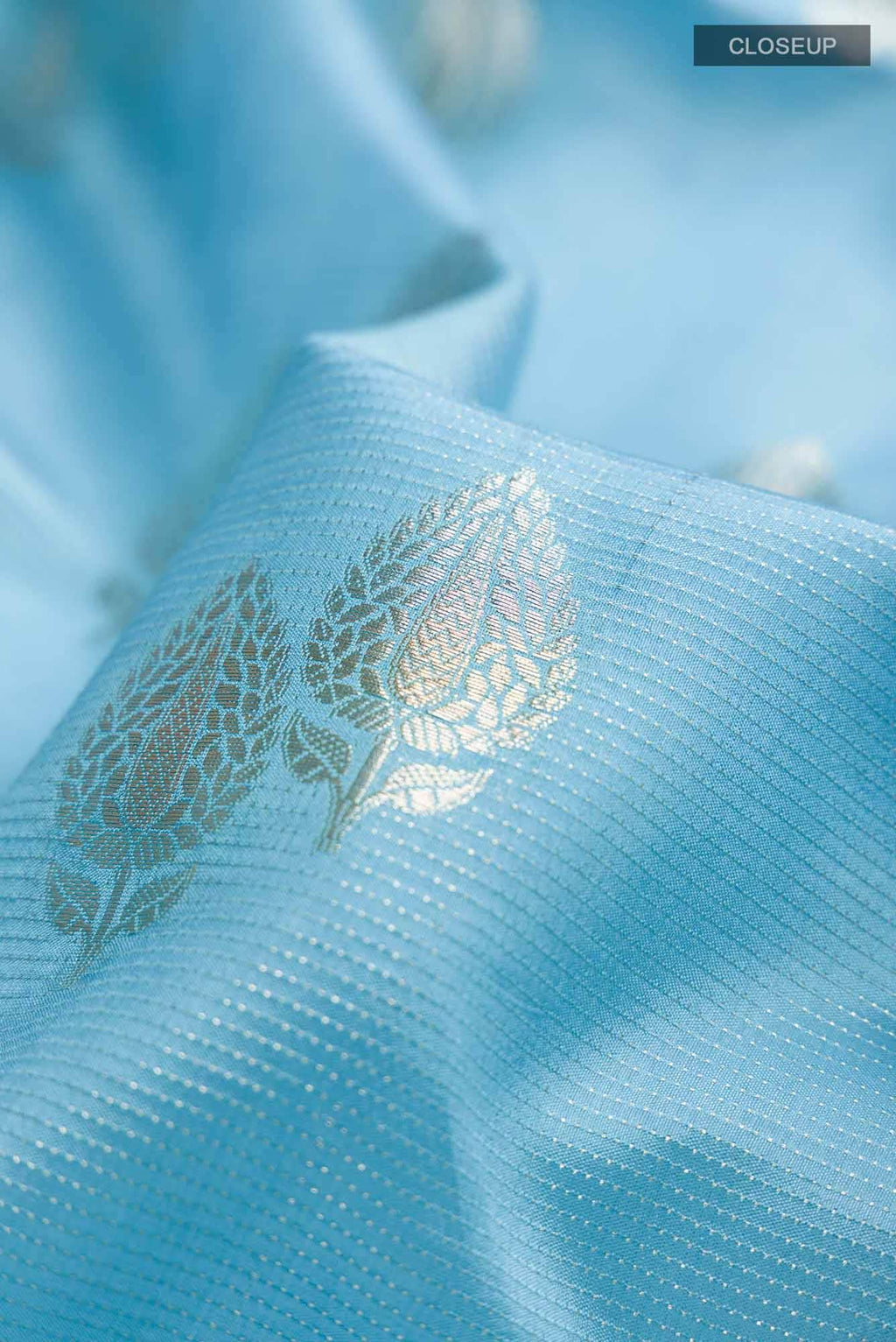Blue Banarasi Raw Silk Saree