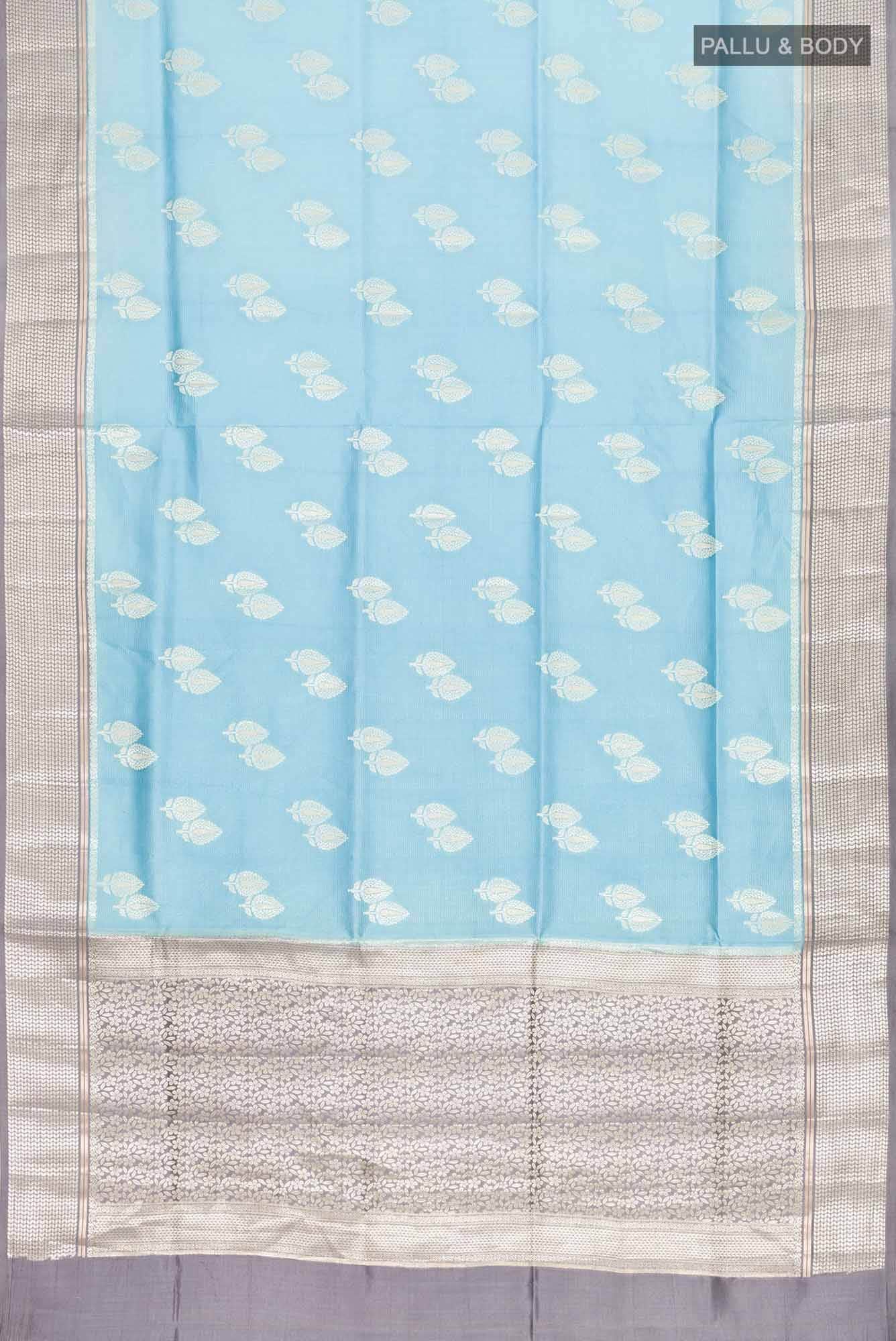 Blue Banarasi Raw Silk Saree