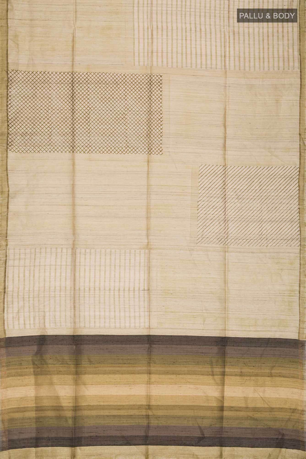 Green Bhagalpuri Tussar Silk Saree