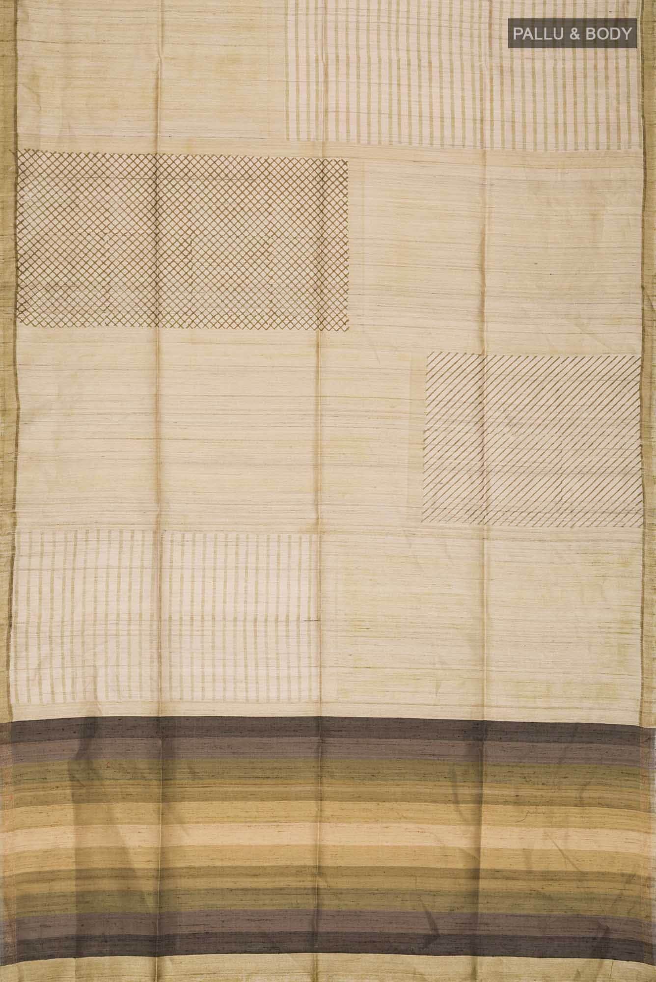 Green Bhagalpuri Tussar Silk Saree