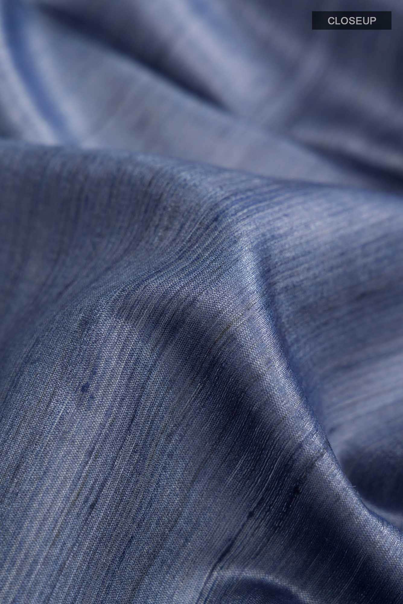 Blue Bhagalpuri Tussar Silk Saree
