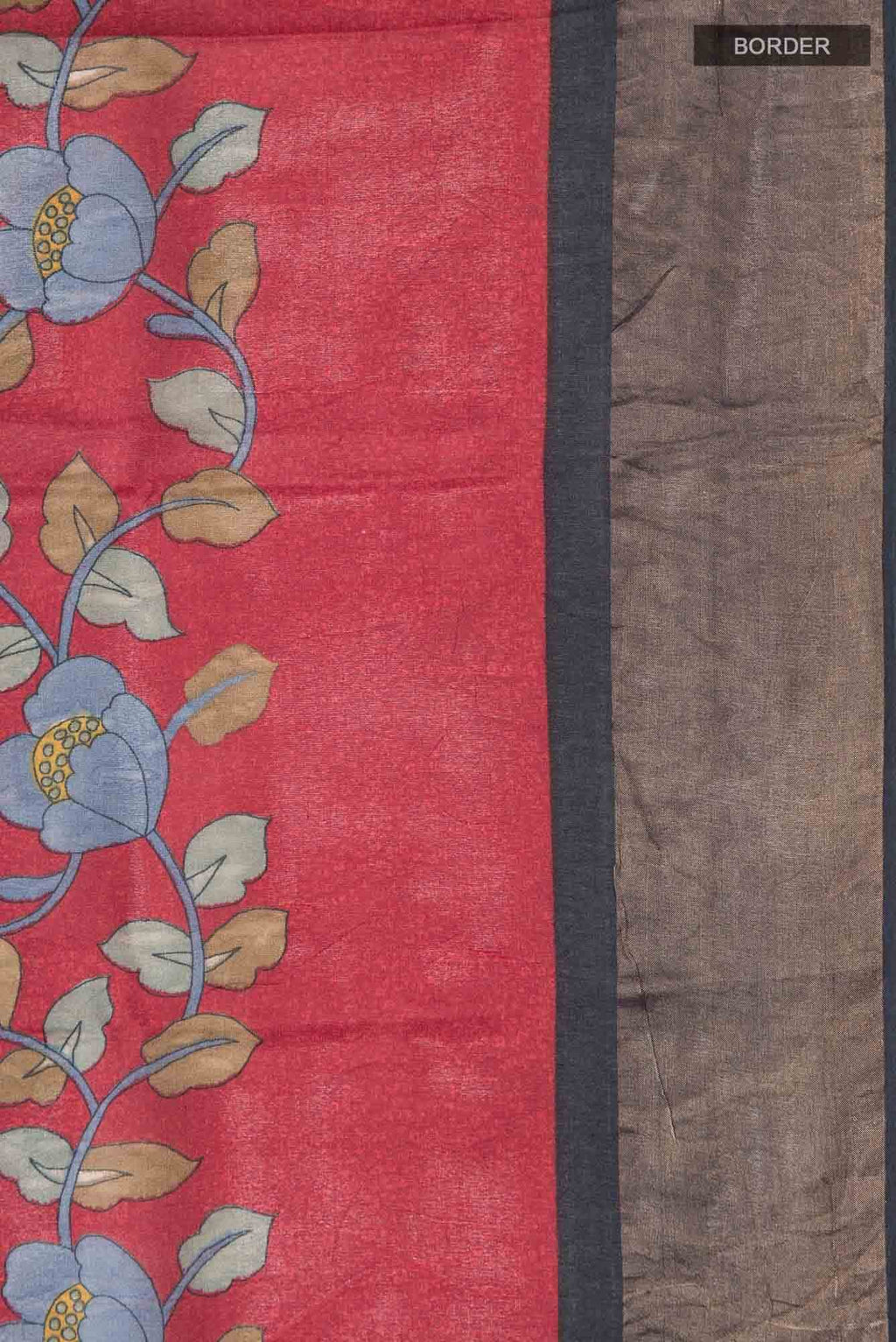 Red Bhagalpuri Tussar Silk Saree
