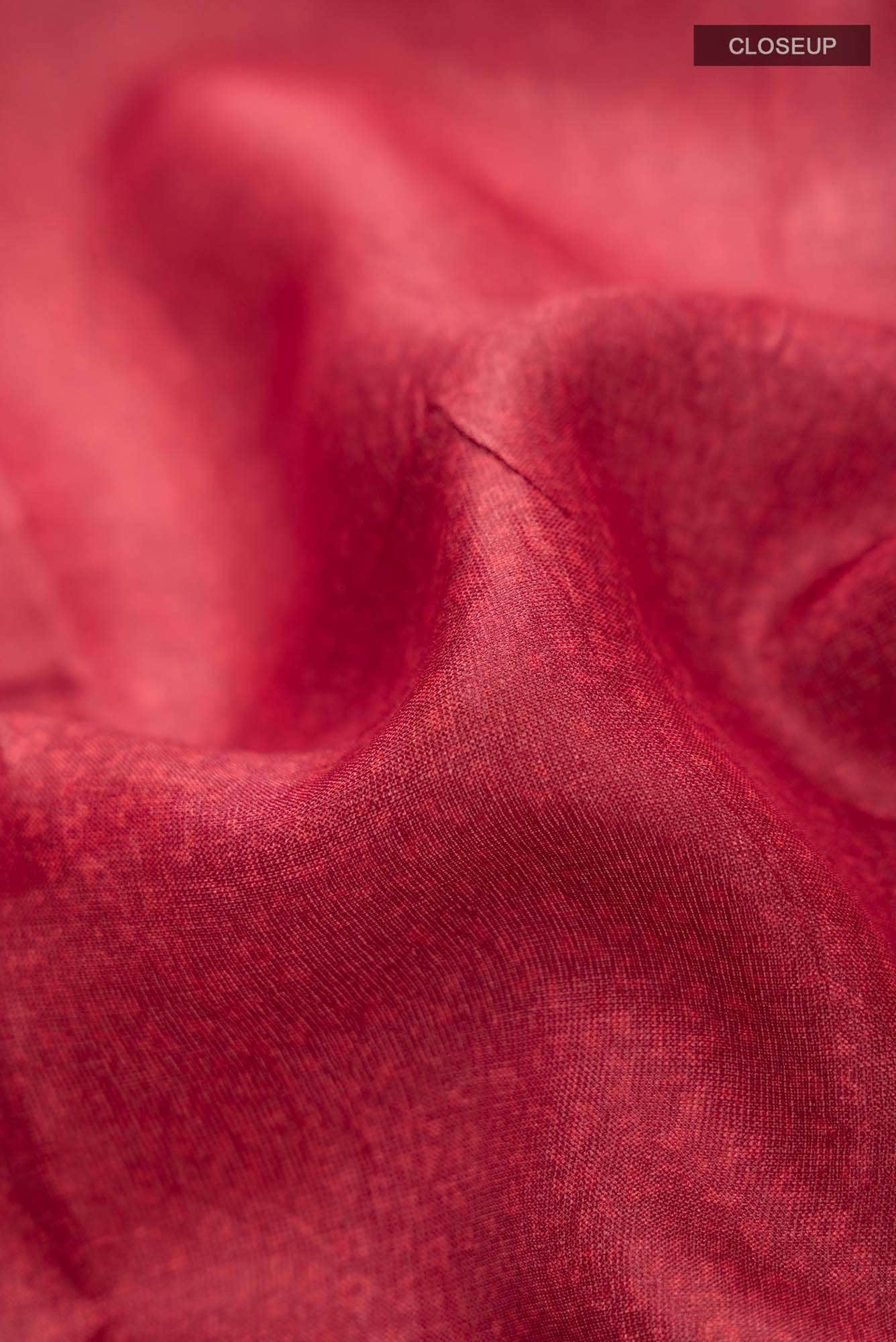 Red Bhagalpuri Tussar Silk Saree