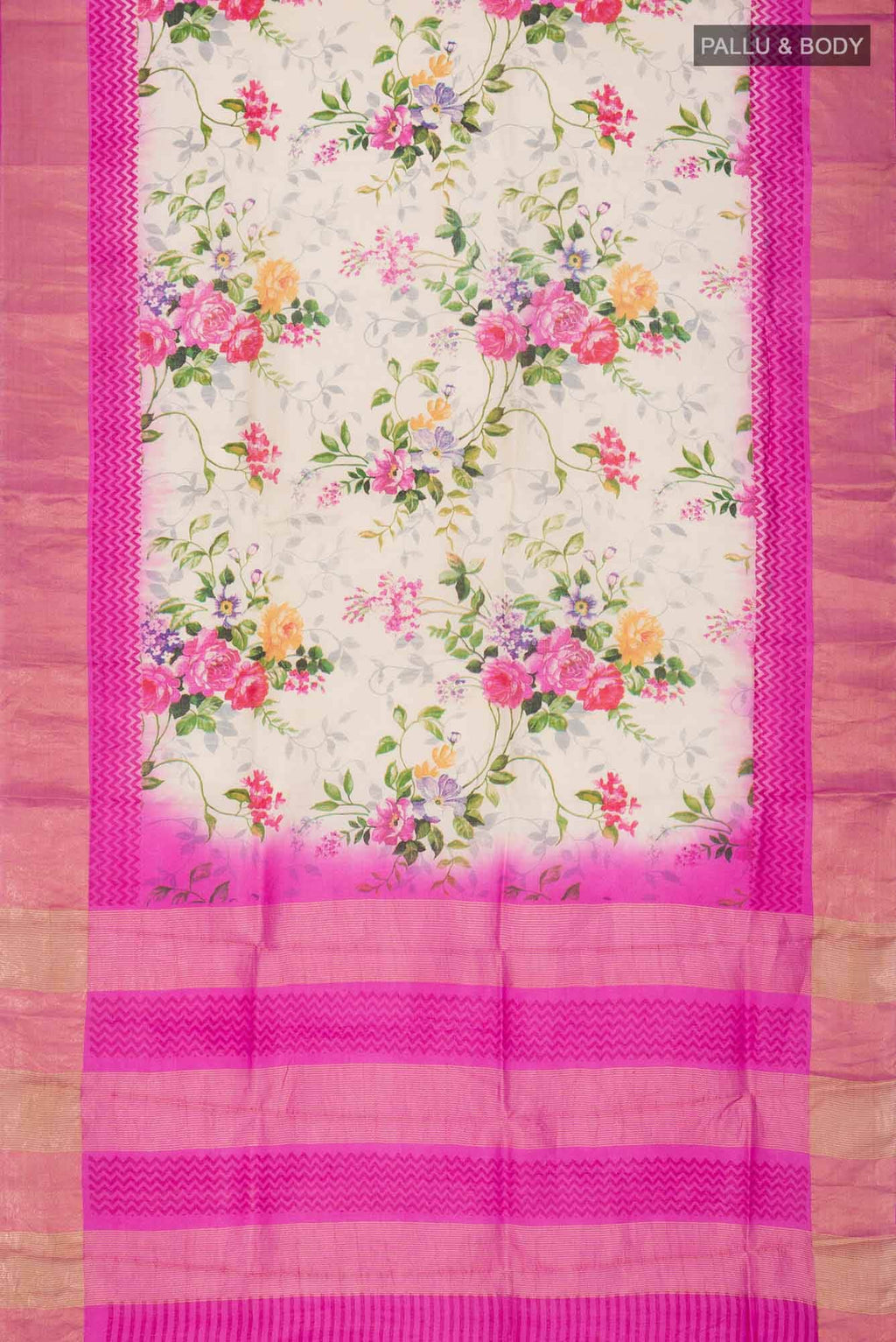 Beige Bhagalpuri Tussar Silk Saree