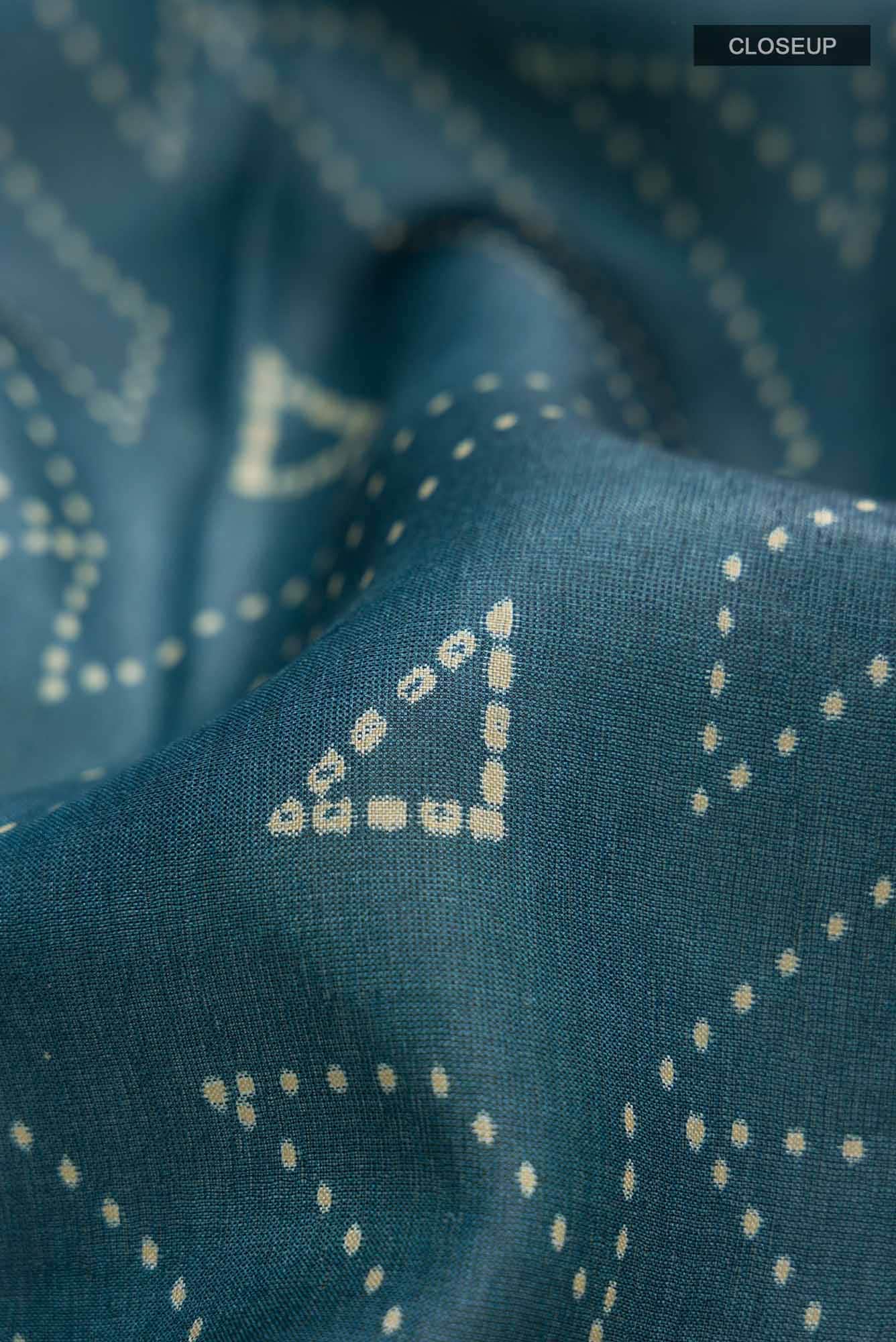Blue Bhagalpuri Tussar Silk Saree