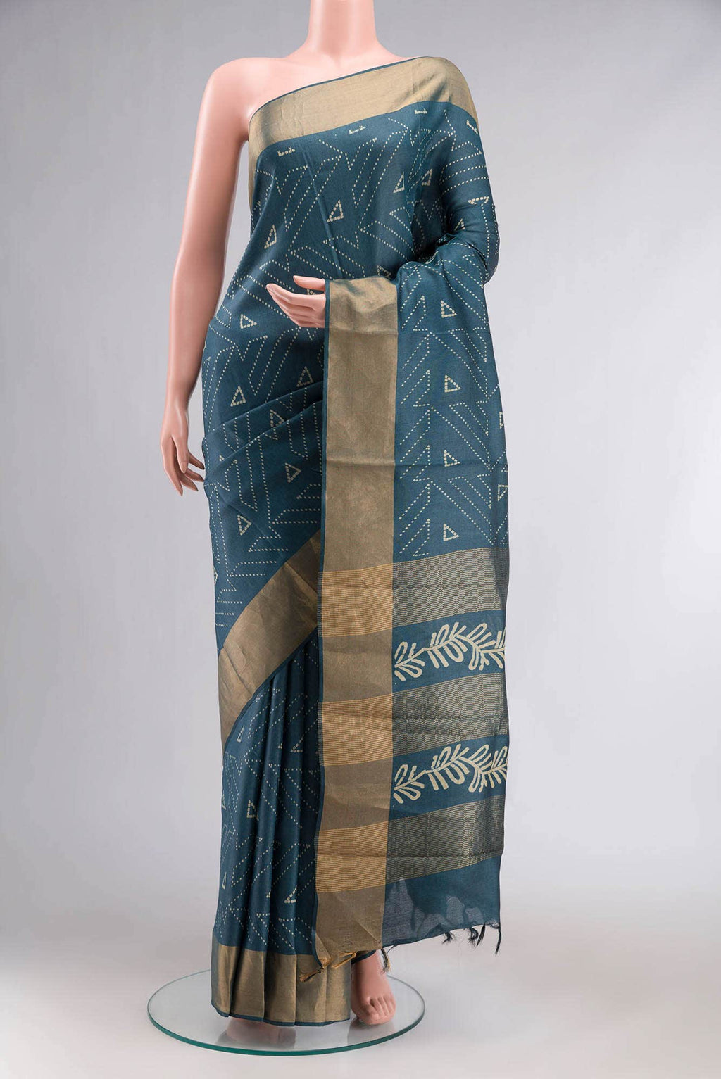 Blue Bhagalpuri Tussar Silk Saree