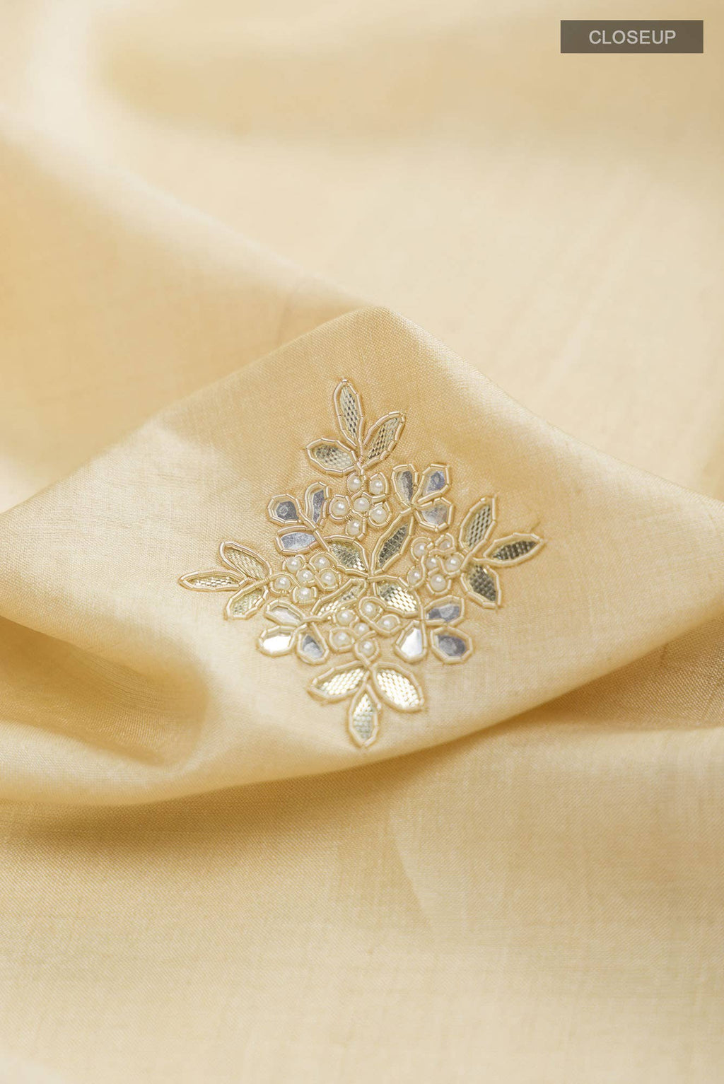 Beige Tussar Silk Saree