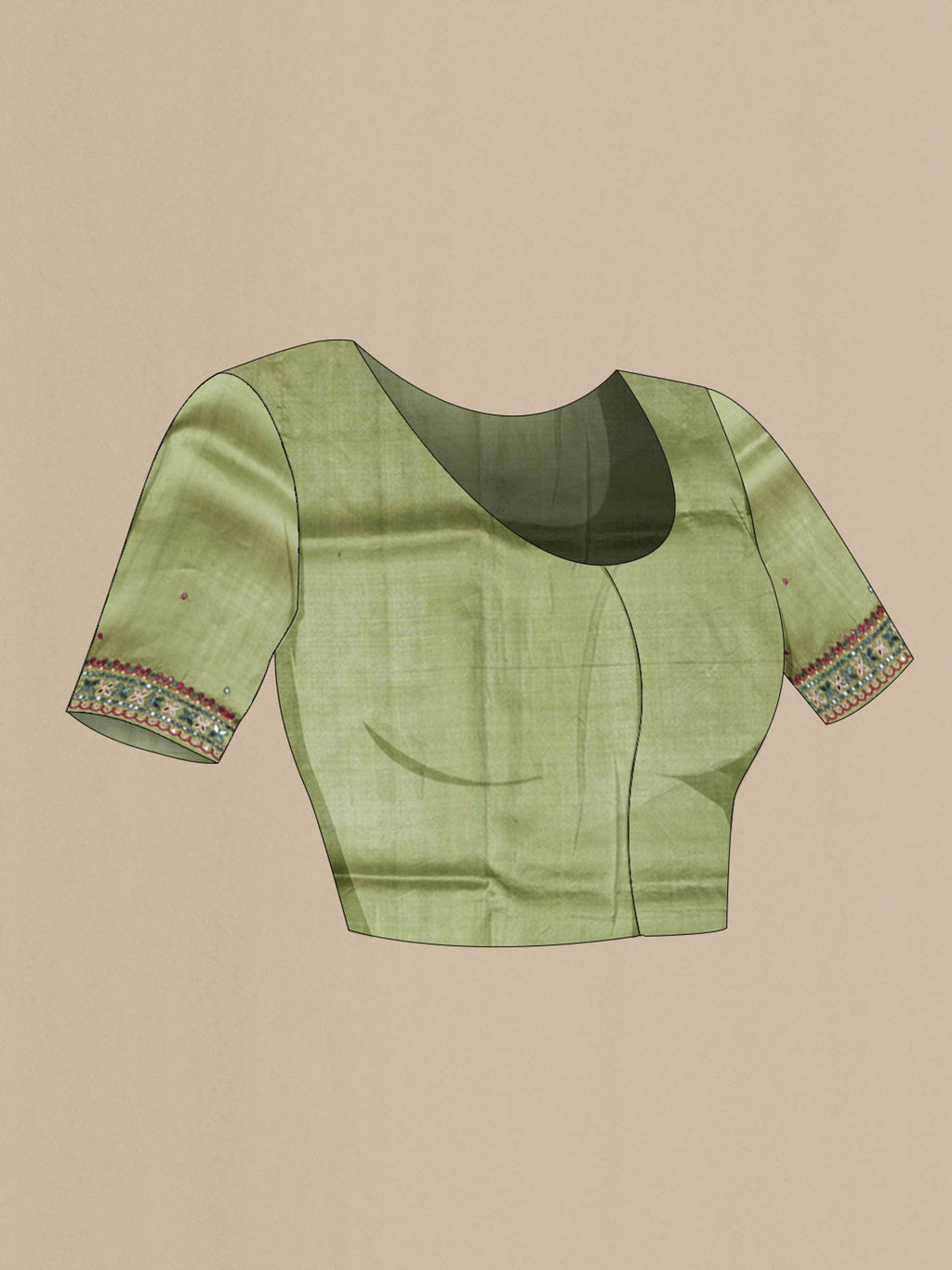 Green Bhagalpuri Tussar Silk Saree