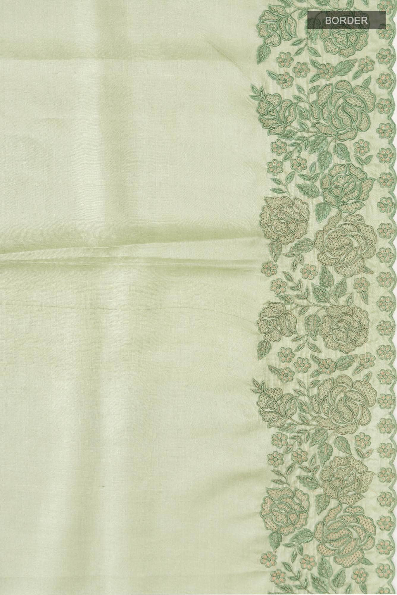 Green Bhagalpuri Tussar Silk Saree