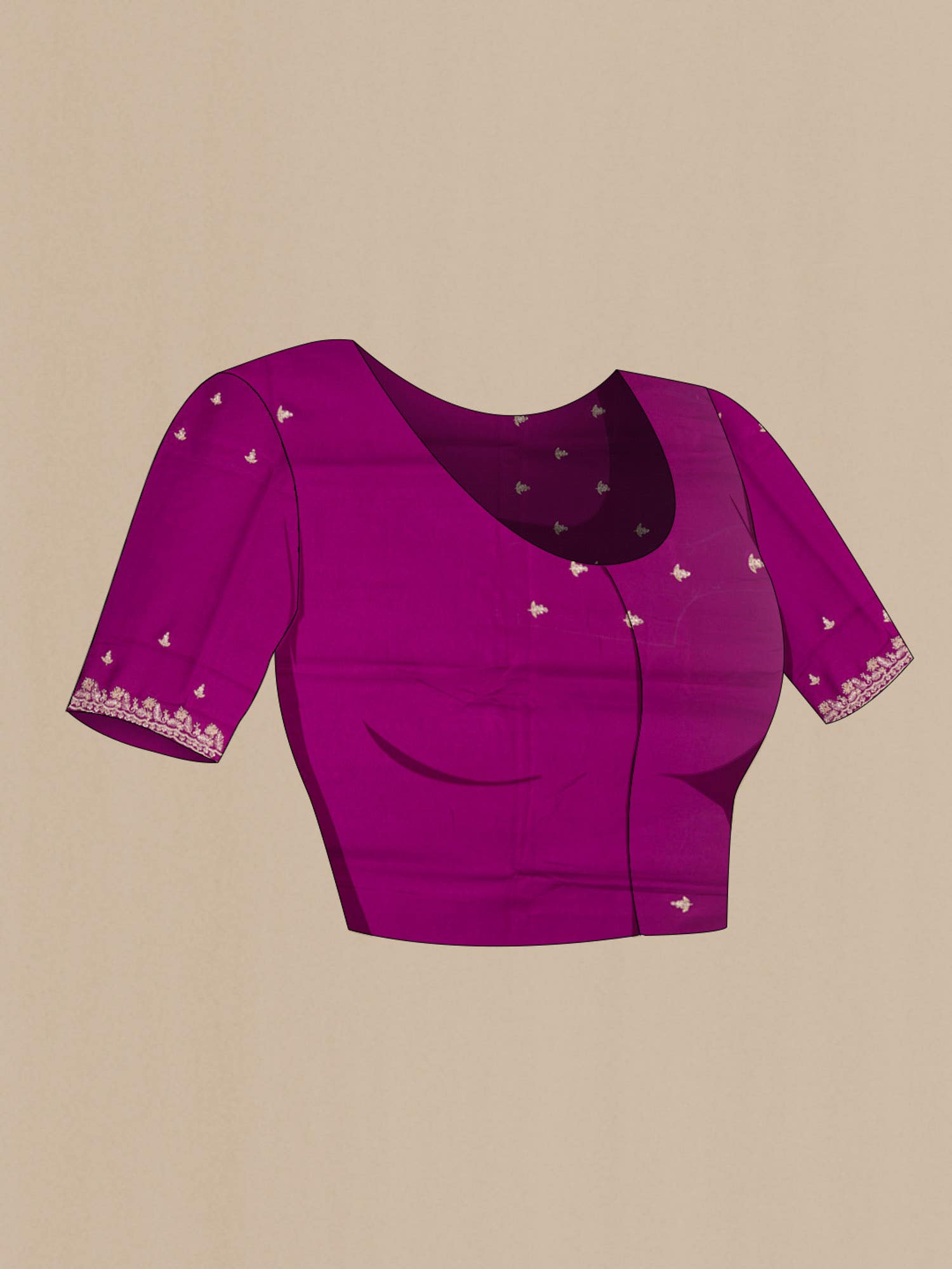 Magenta Raw Silk Saree