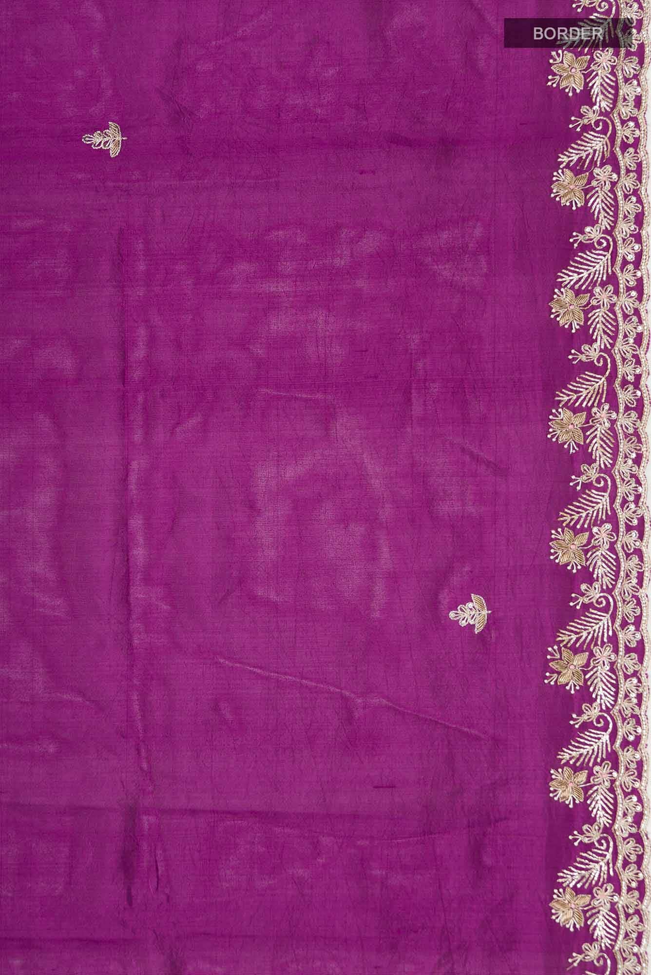 Magenta Raw Silk Saree