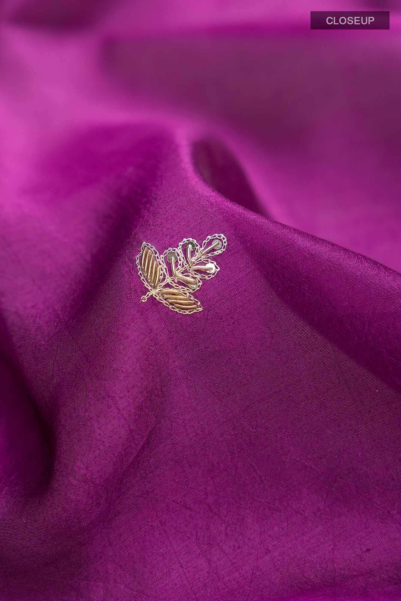 Magenta Raw Silk Saree