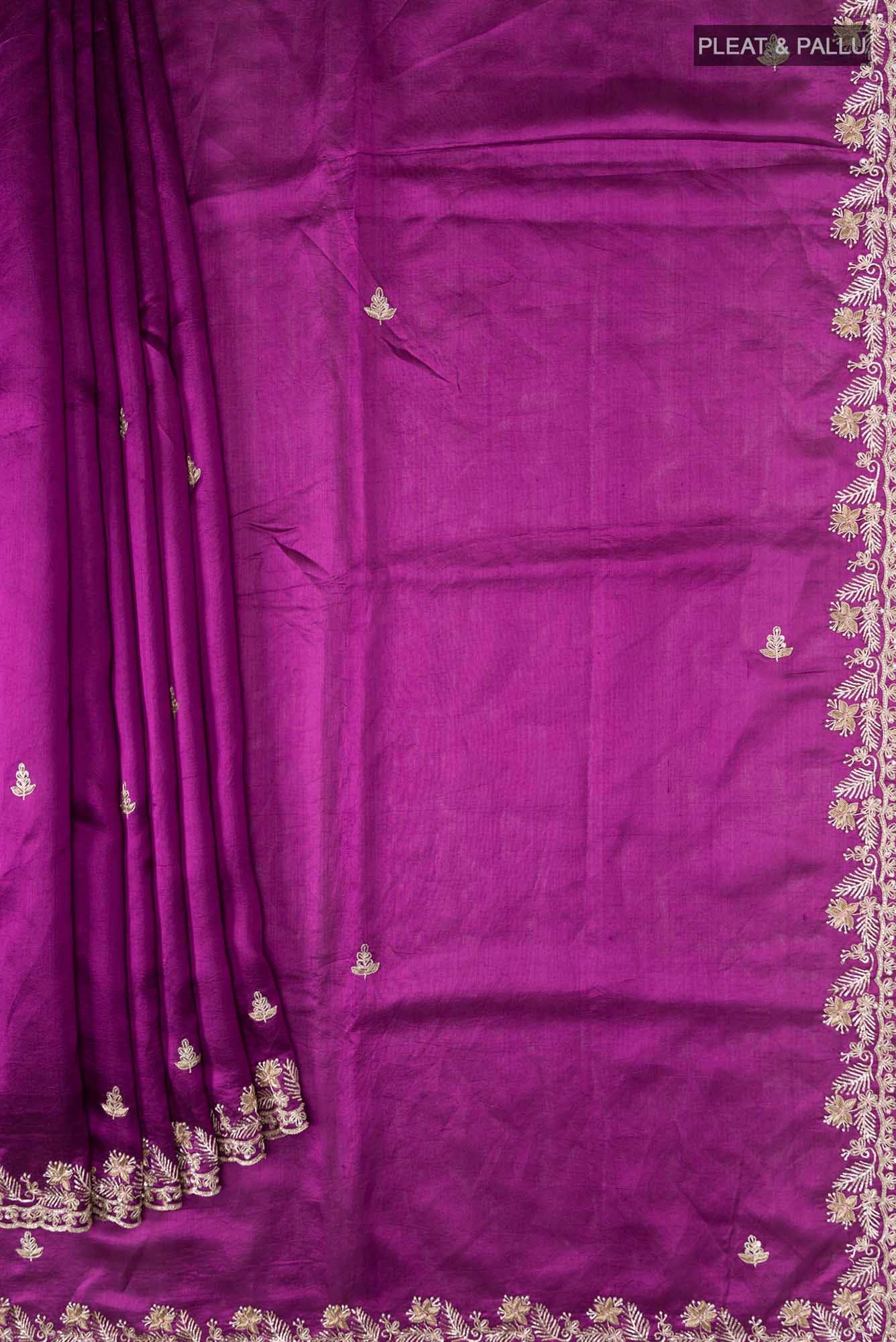 Magenta Raw Silk Saree