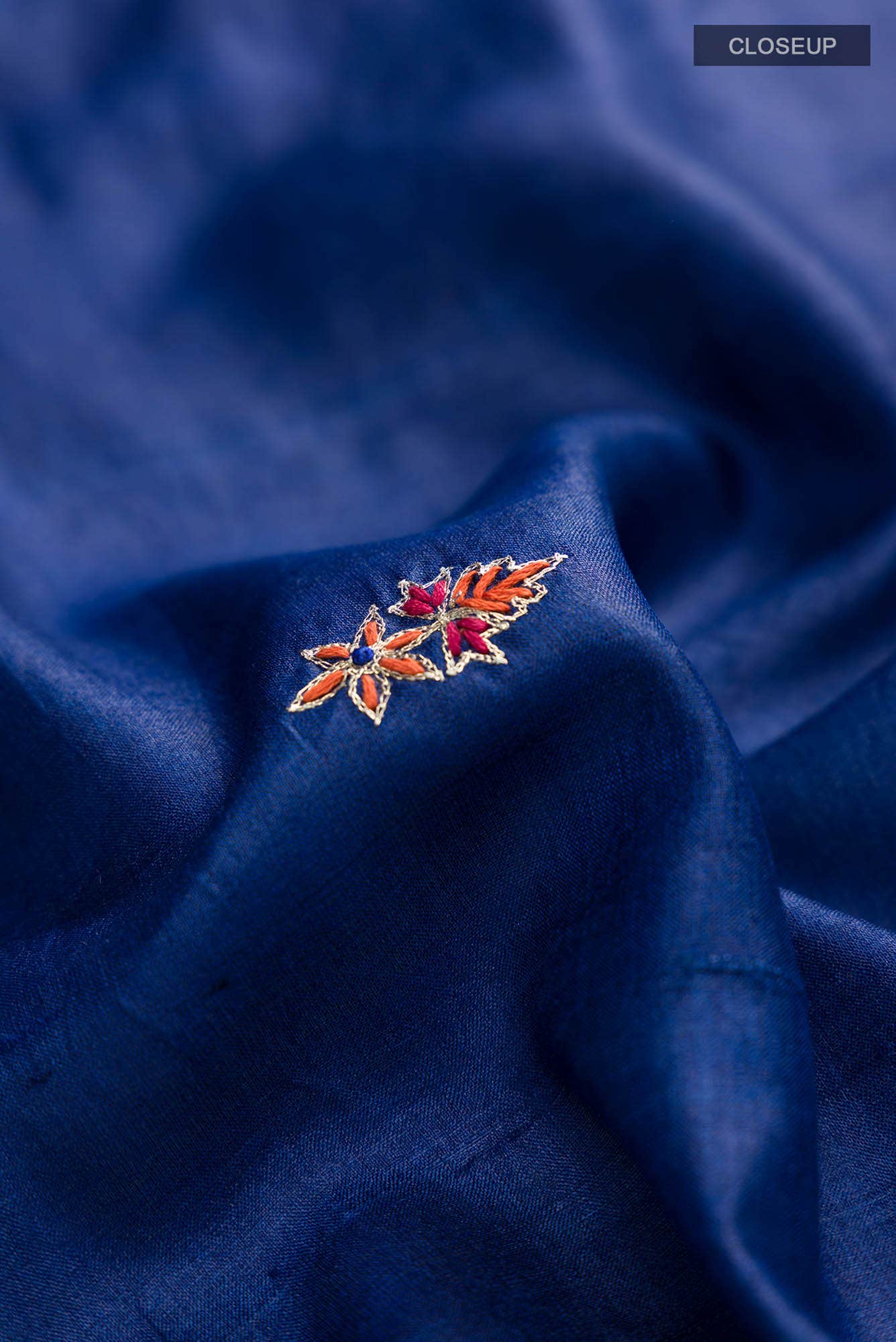 Blue Bhagalpuri Tussar Silk Saree