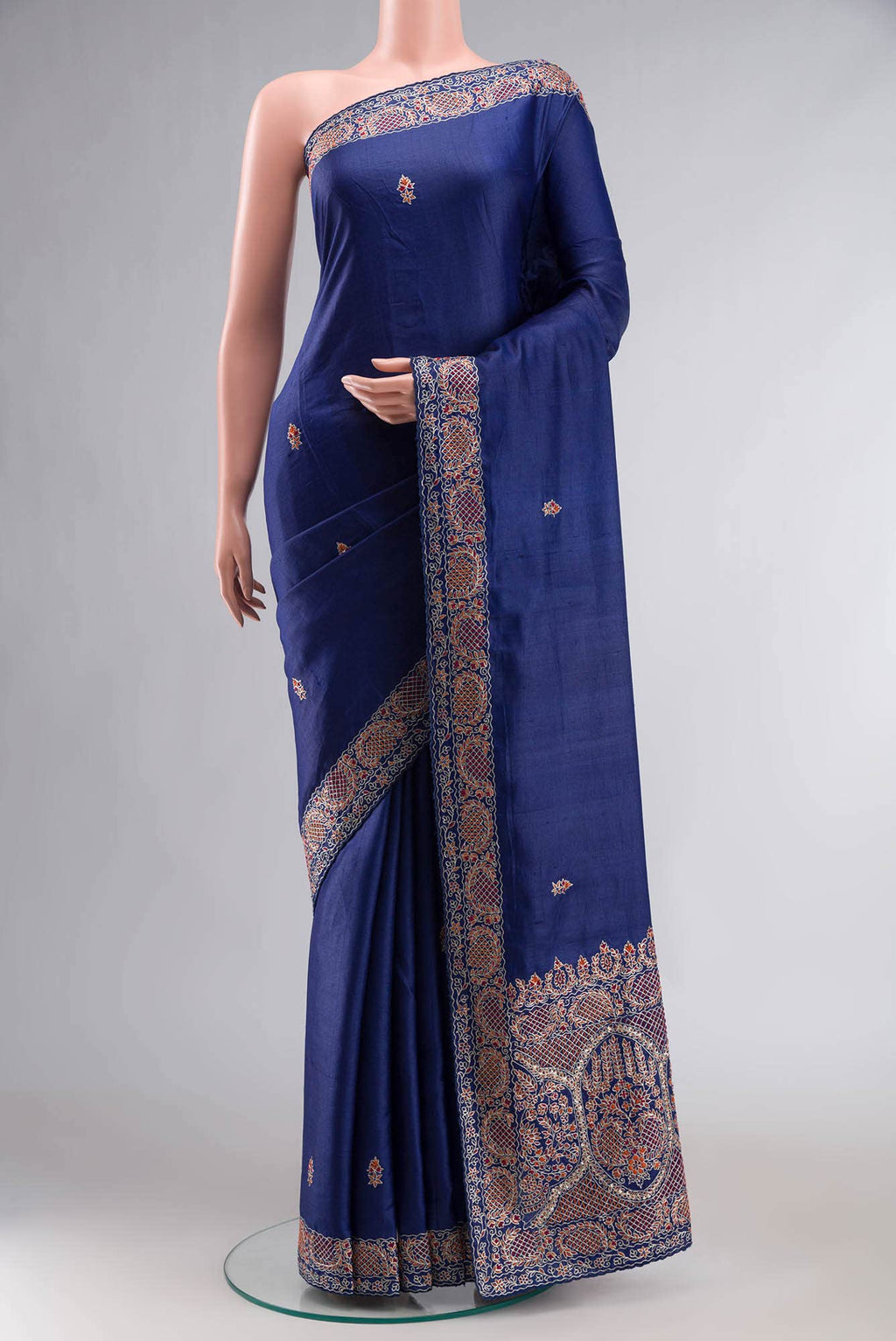 Blue Bhagalpuri Tussar Silk Saree