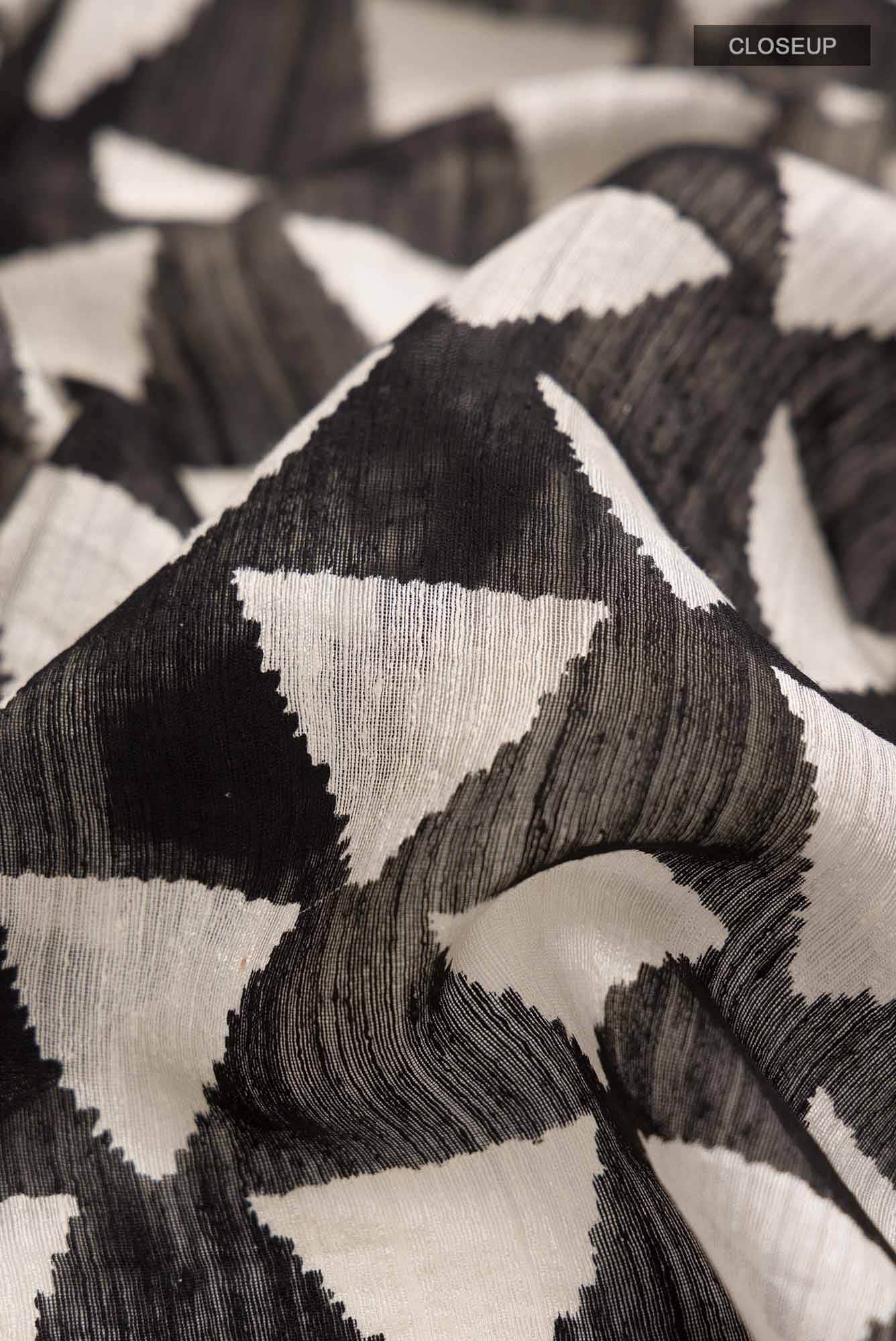 Black Bhagalpuri Tussar Silk Saree