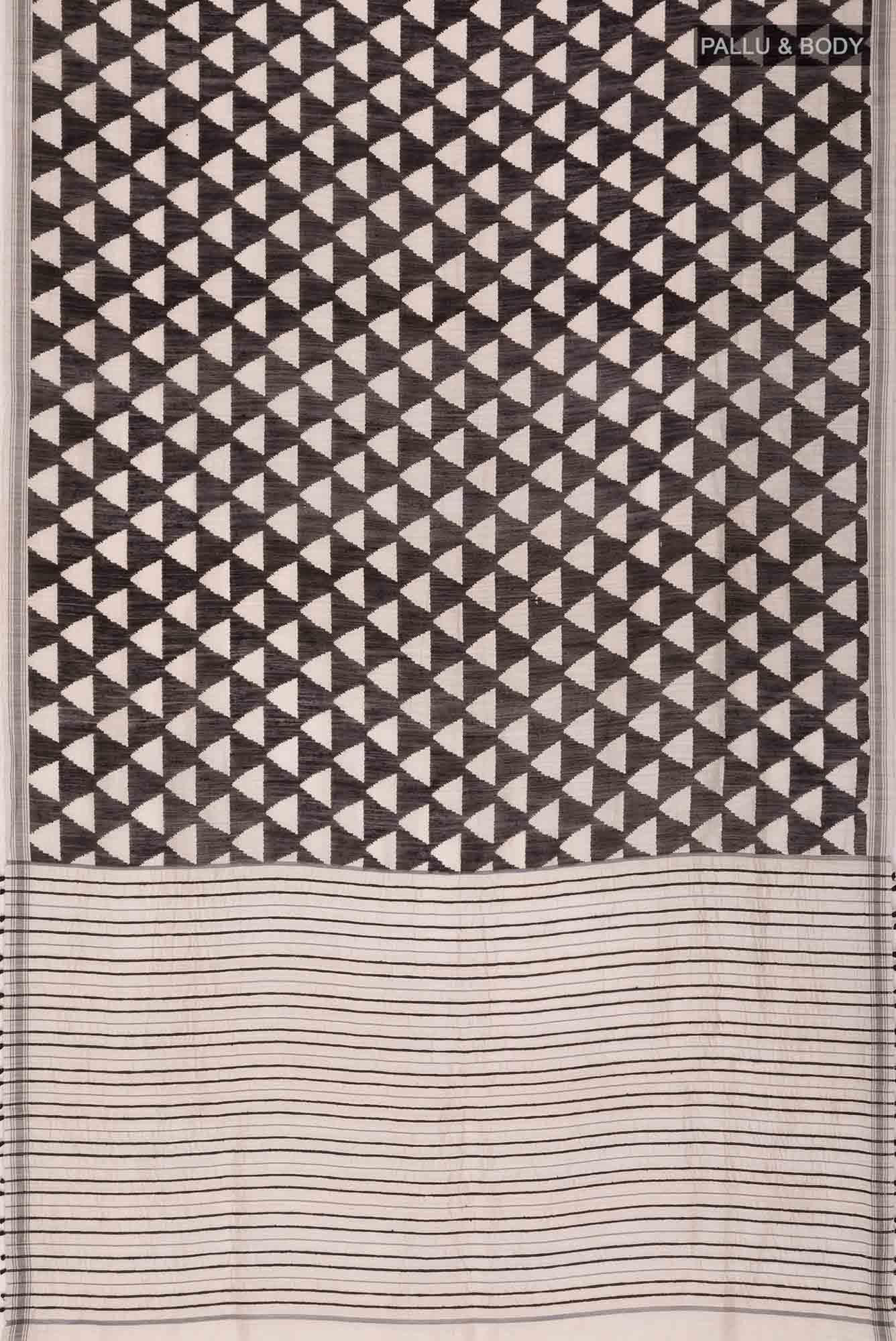 Black Bhagalpuri Tussar Silk Saree