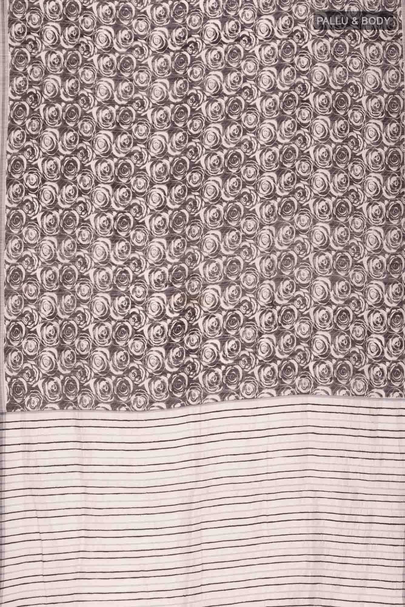 Black Bhagalpuri Tussar Silk Saree
