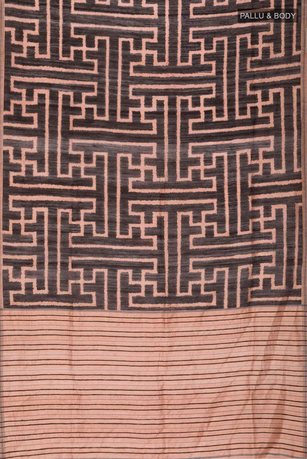 Black Bhagalpuri Tussar Silk Saree
