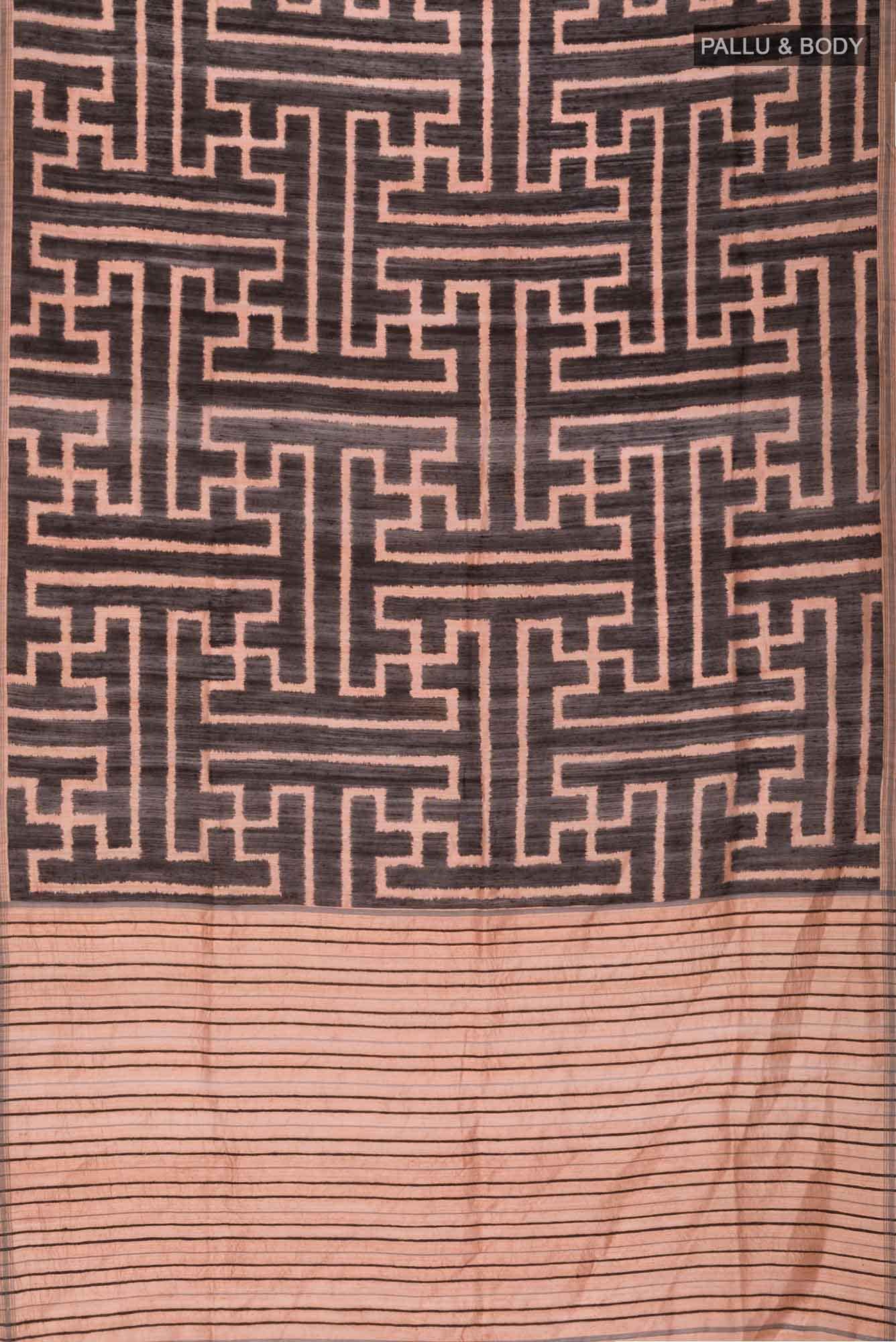 Black Bhagalpuri Tussar Silk Saree