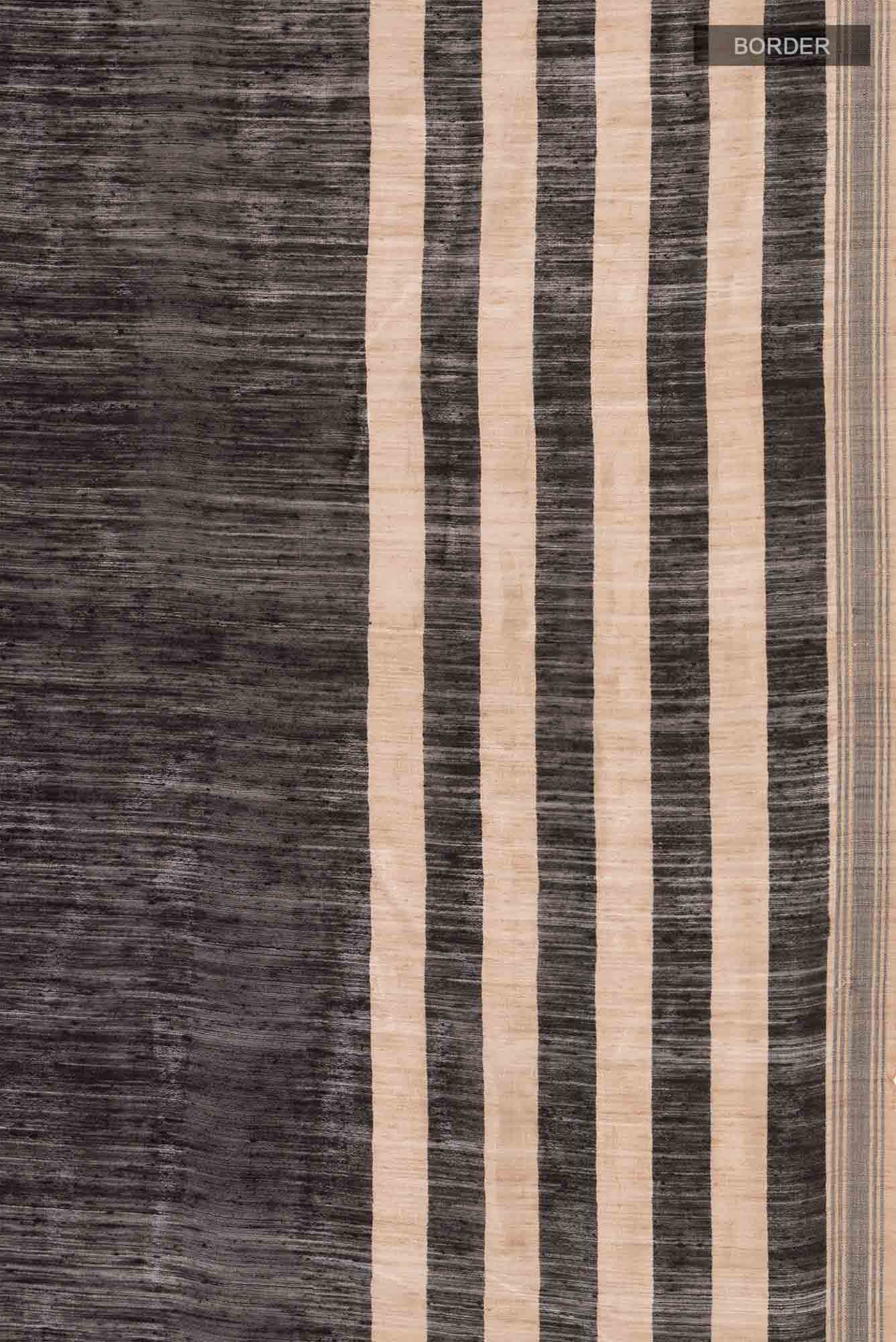 Black Bhagalpuri Tussar Silk Saree