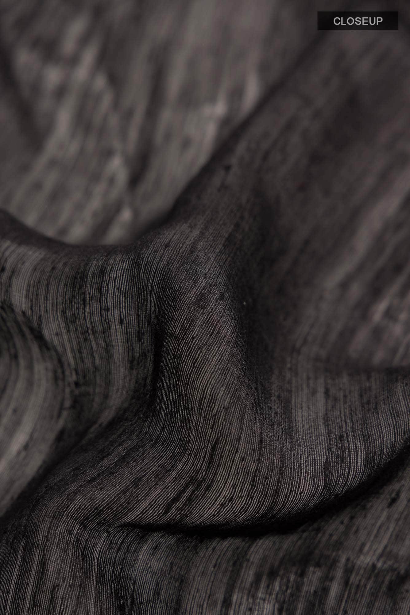 Black Bhagalpuri Tussar Silk Saree