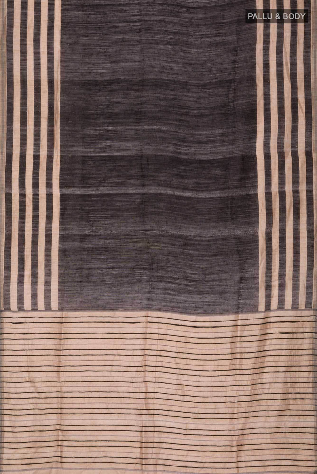 Black Bhagalpuri Tussar Silk Saree