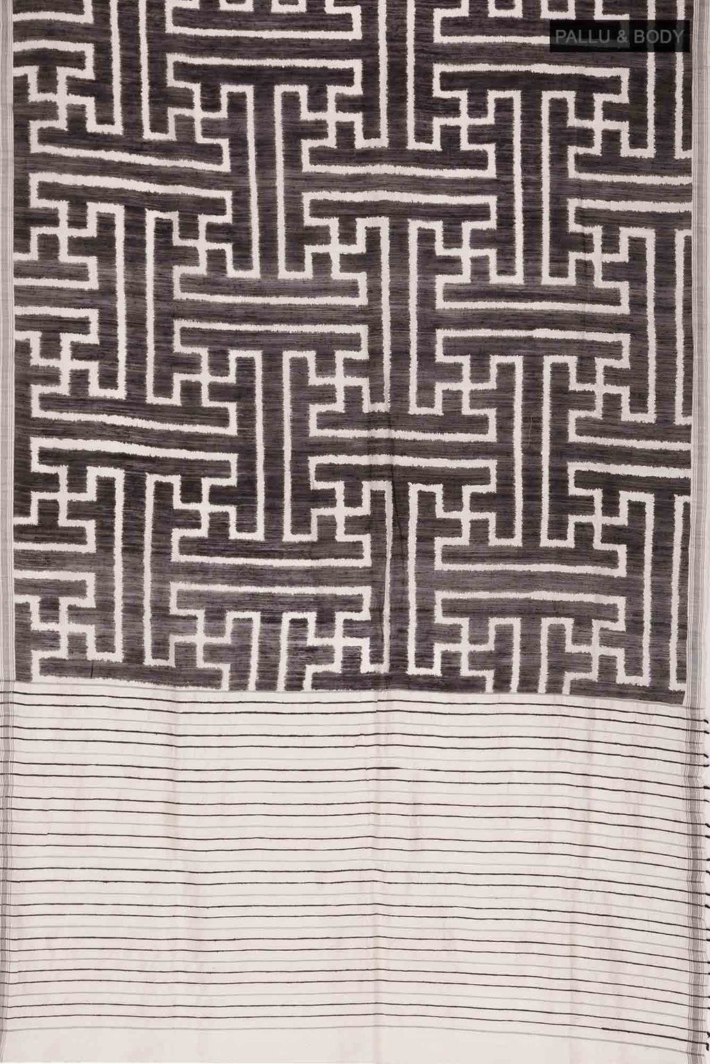 Black Bhagalpuri Tussar Silk Saree