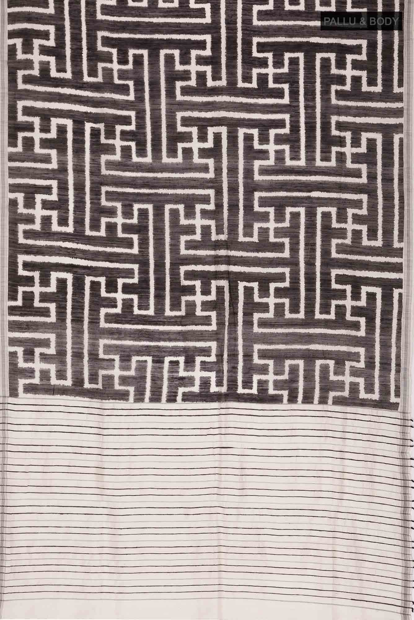Black Bhagalpuri Tussar Silk Saree