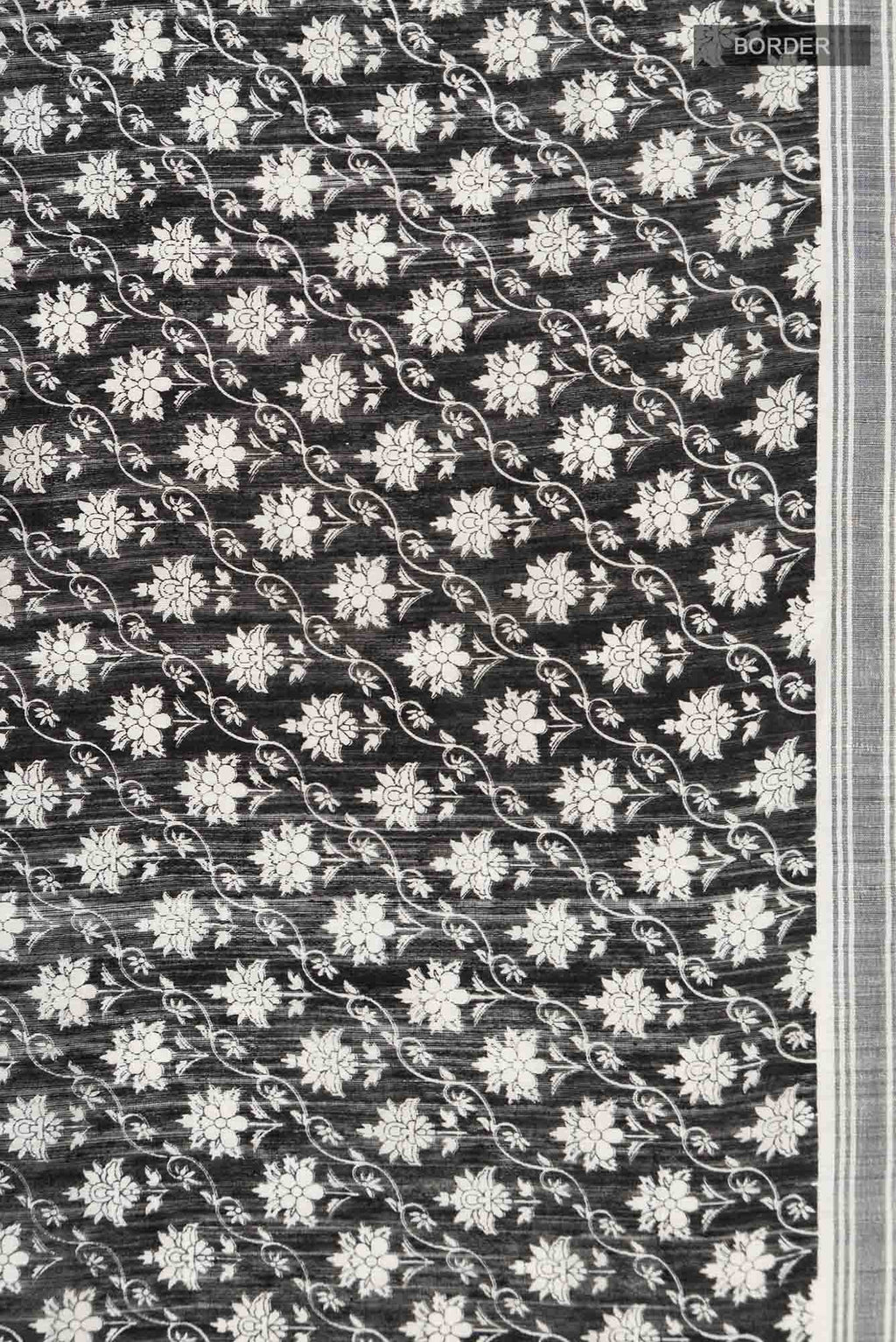 Black Bhagalpuri Tussar Silk Saree