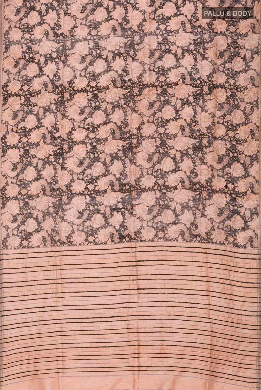 Black Bhagalpuri Tussar Silk Saree