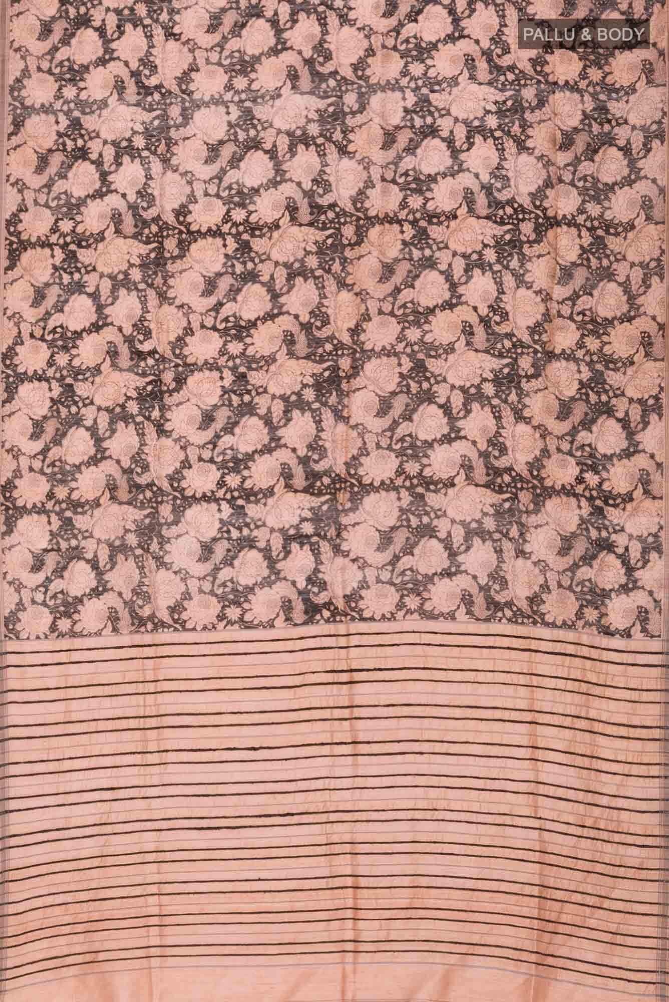 Black Bhagalpuri Tussar Silk Saree