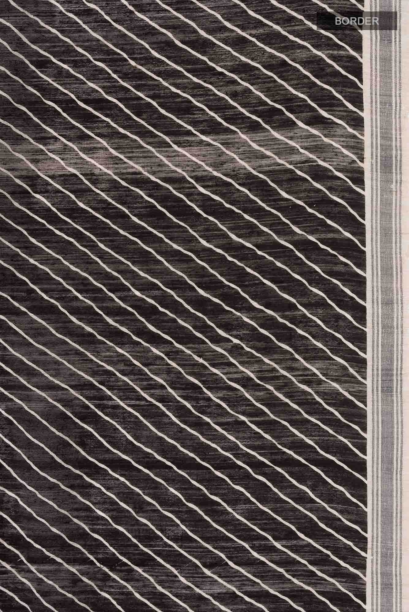 Black Bhagalpuri Tussar Silk Saree