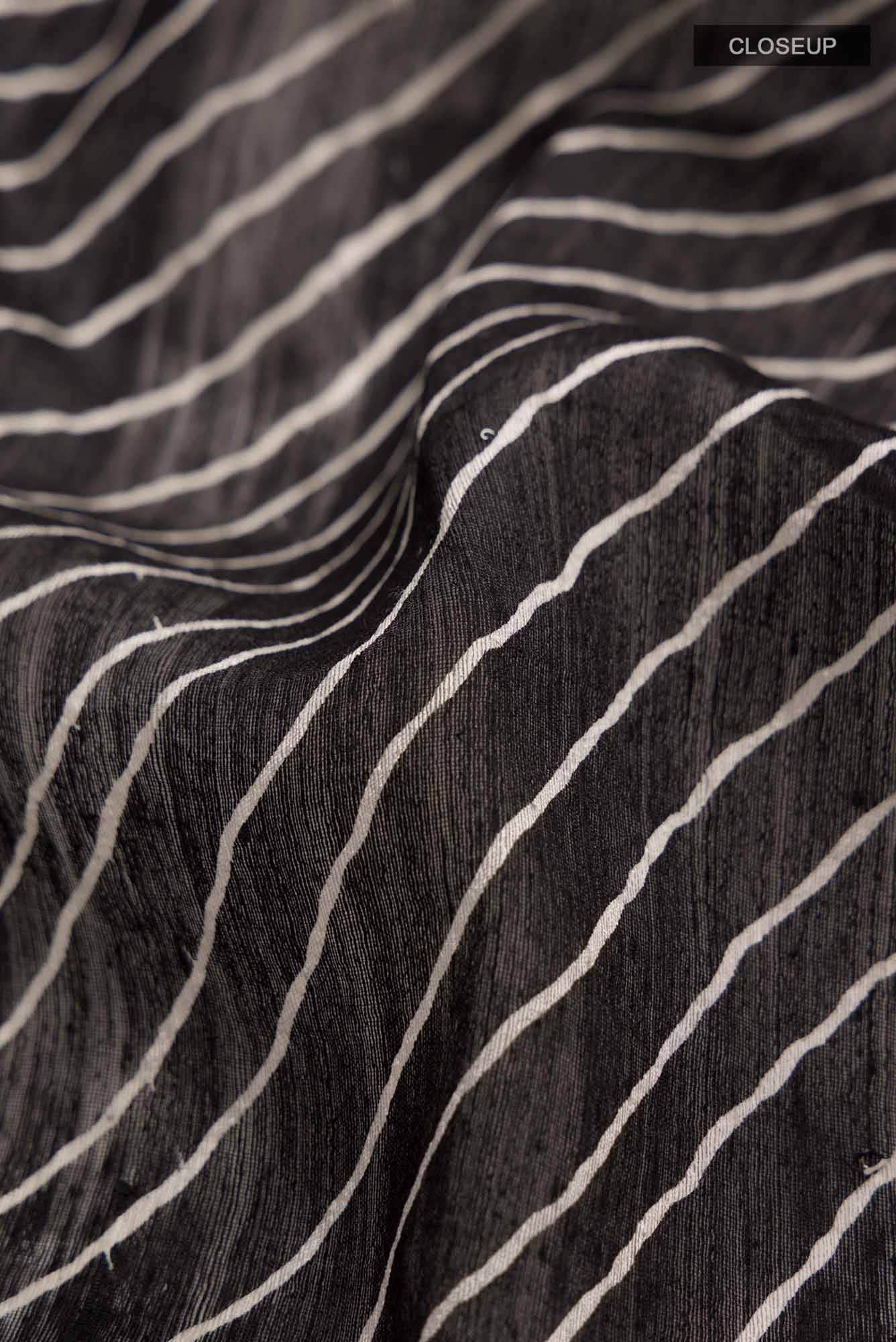 Black Bhagalpuri Tussar Silk Saree