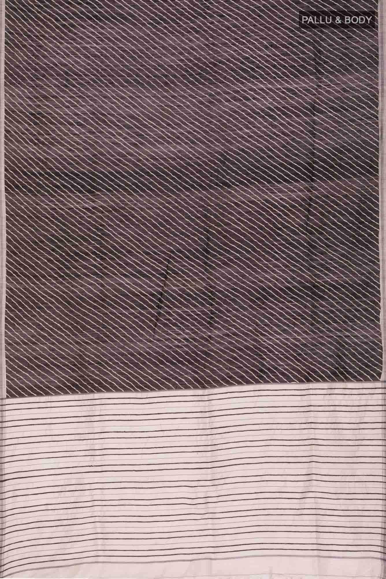 Black Bhagalpuri Tussar Silk Saree