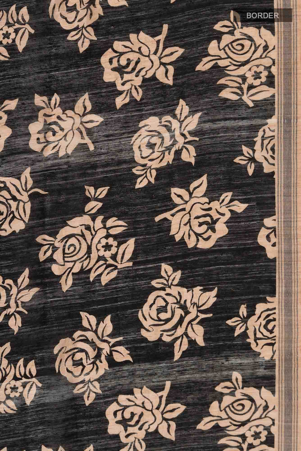 Black Bhagalpuri Tussar Silk Saree
