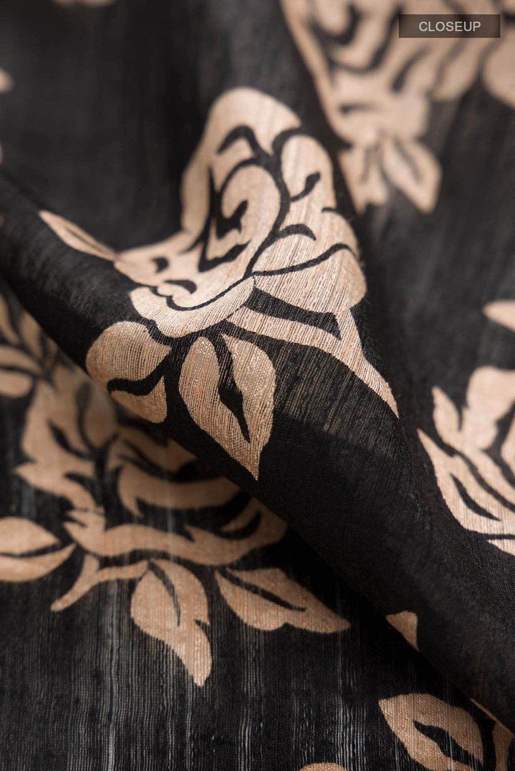 Black Bhagalpuri Tussar Silk Saree