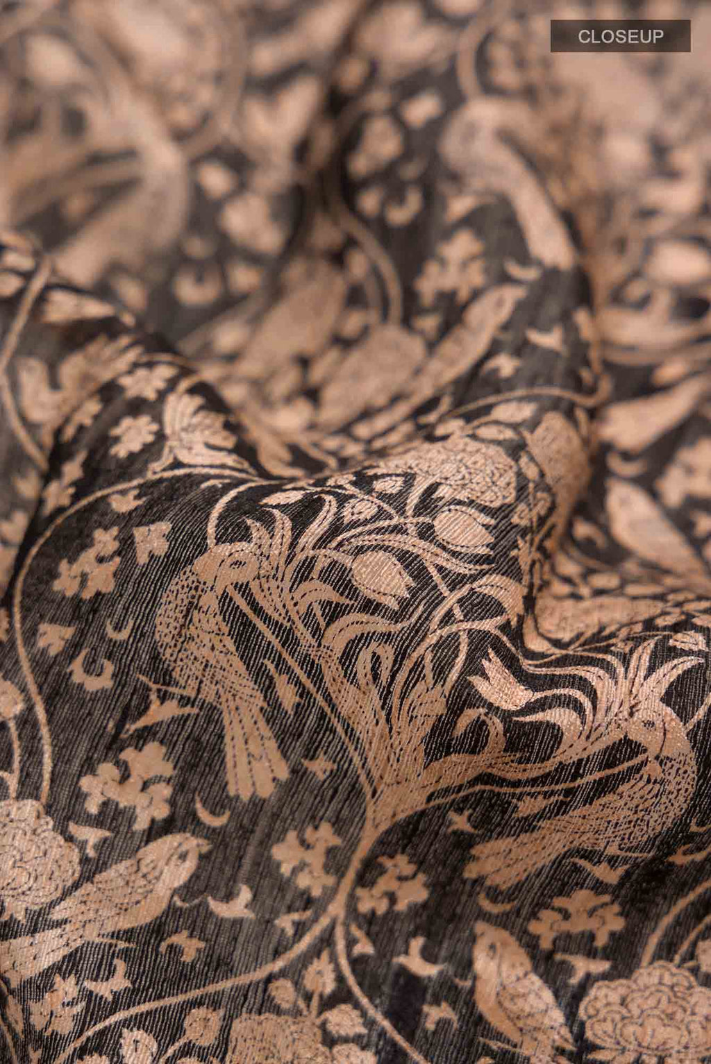 Black Bhagalpuri Tussar Silk Saree