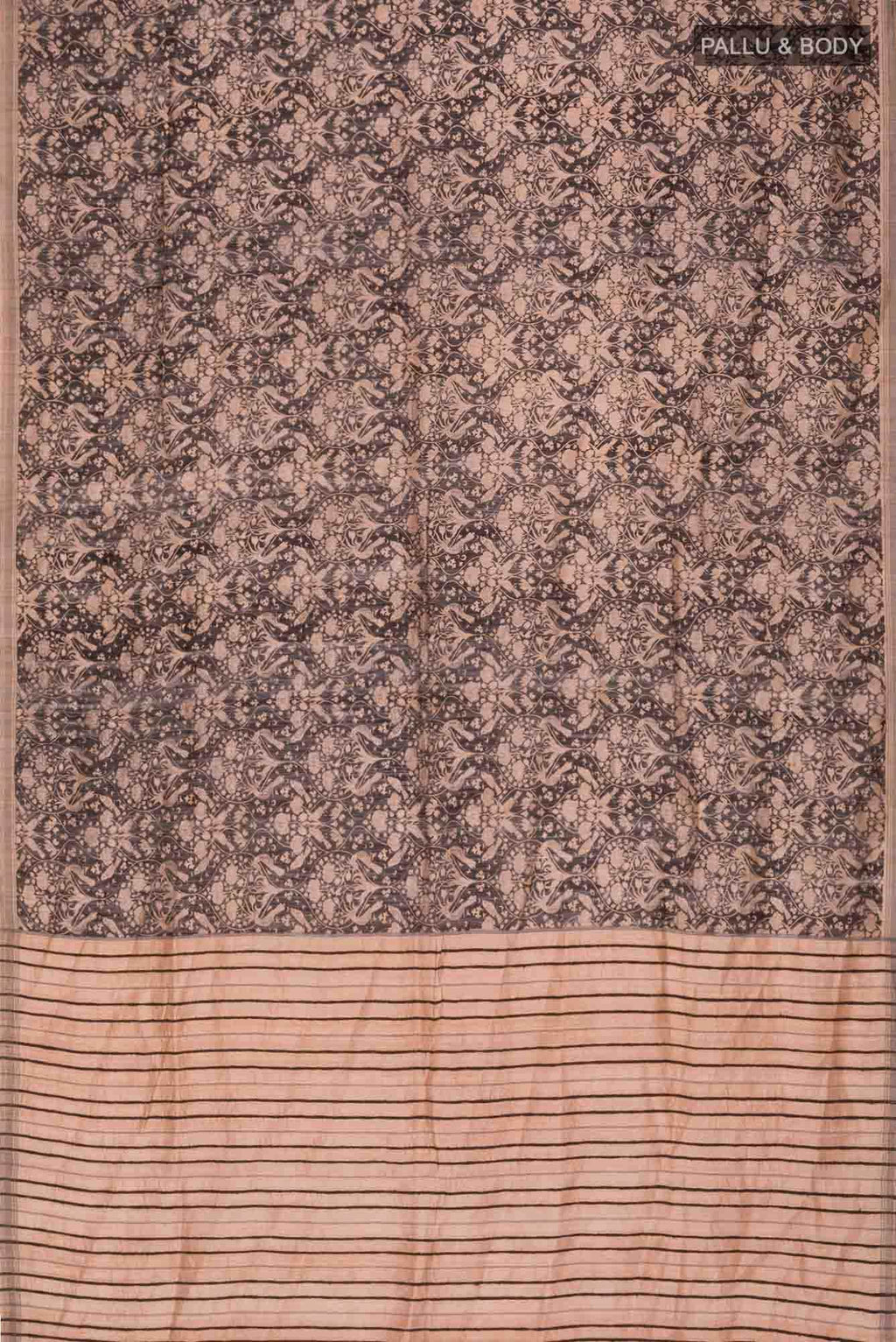 Black Bhagalpuri Tussar Silk Saree