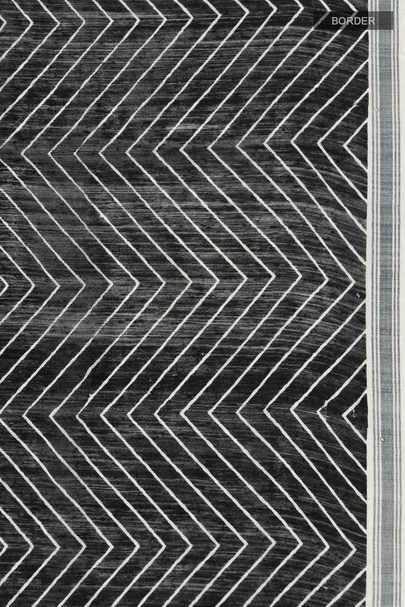 Black Bhagalpuri Tussar Silk Saree