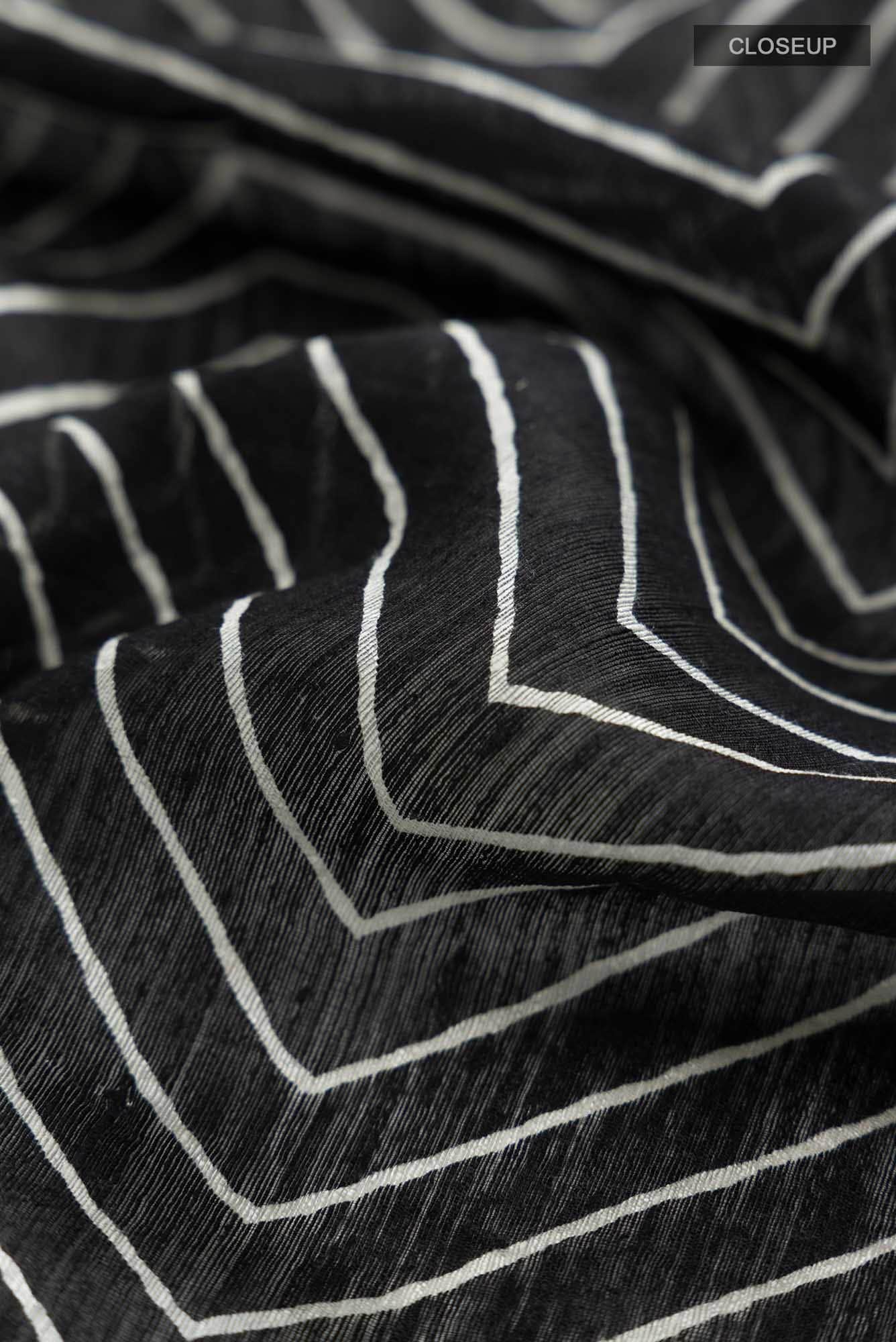 Black Bhagalpuri Tussar Silk Saree